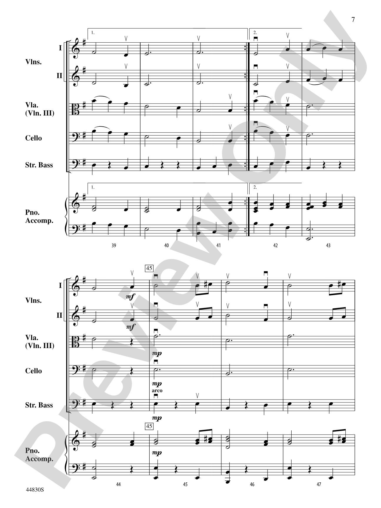 Smoky Mountain Christmas: String Orchestra Conductor Score & Parts