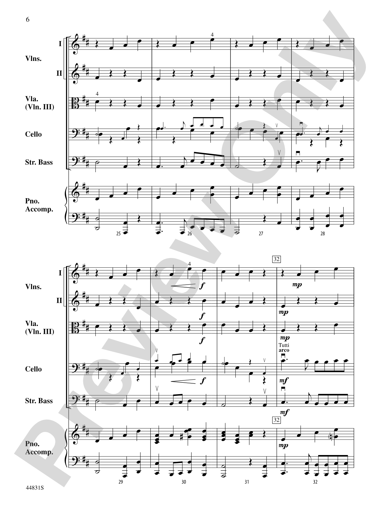 Theme and Variations from the "Trout" Quintet: String Orchestra Conductor Score & Parts