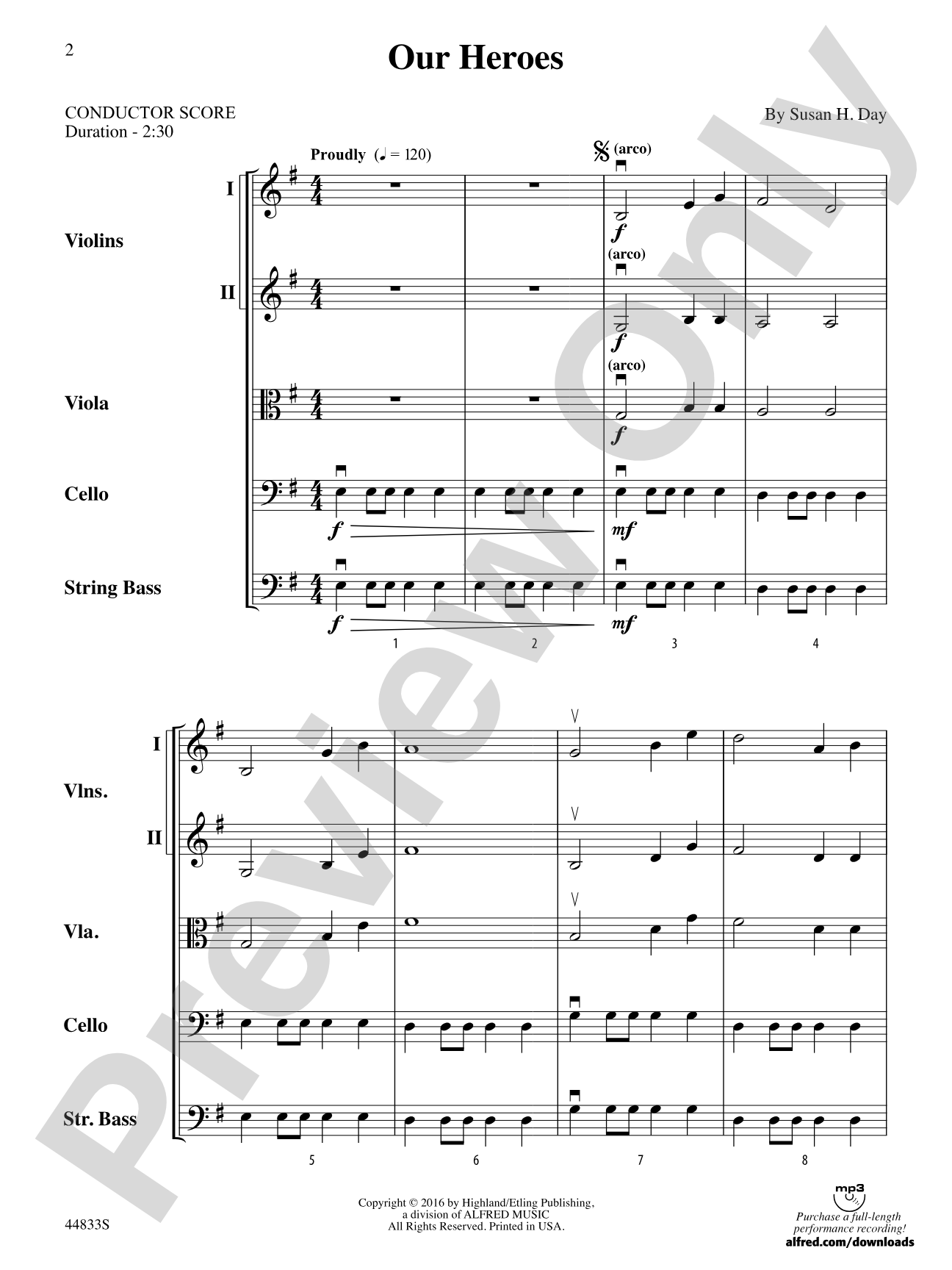 Our Heroes: String Orchestra Conductor Score & Parts