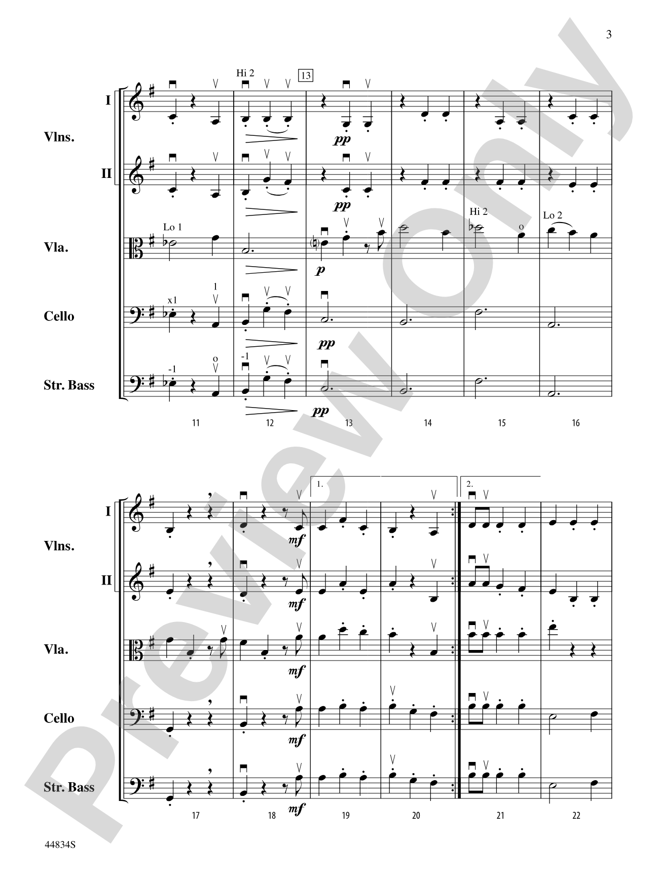 Masquerade: String Orchestra Conductor Score & Parts