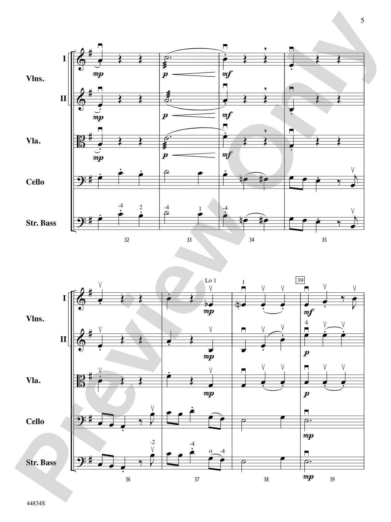 Masquerade: String Orchestra Conductor Score & Parts