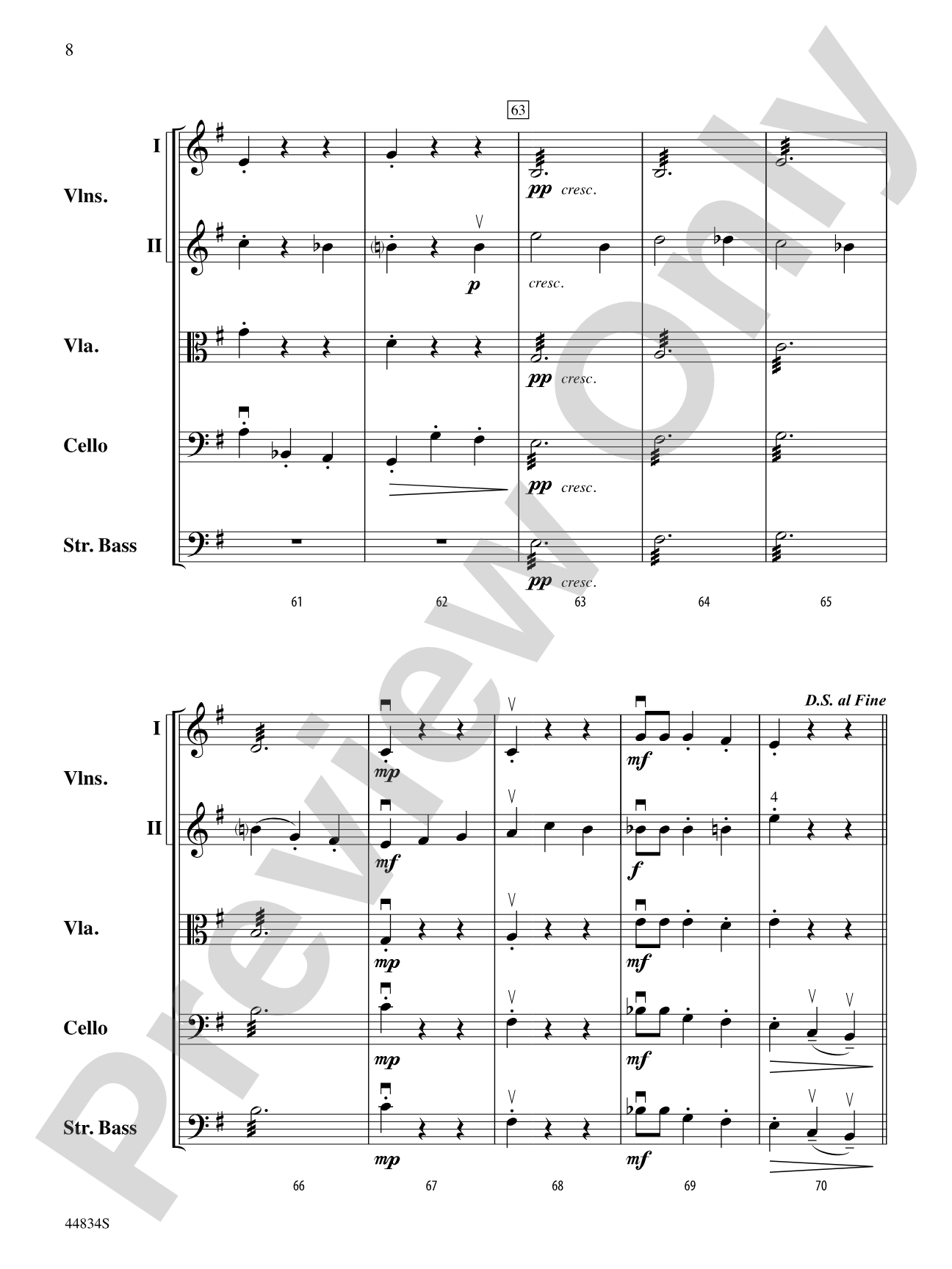 Masquerade: String Orchestra Conductor Score & Parts