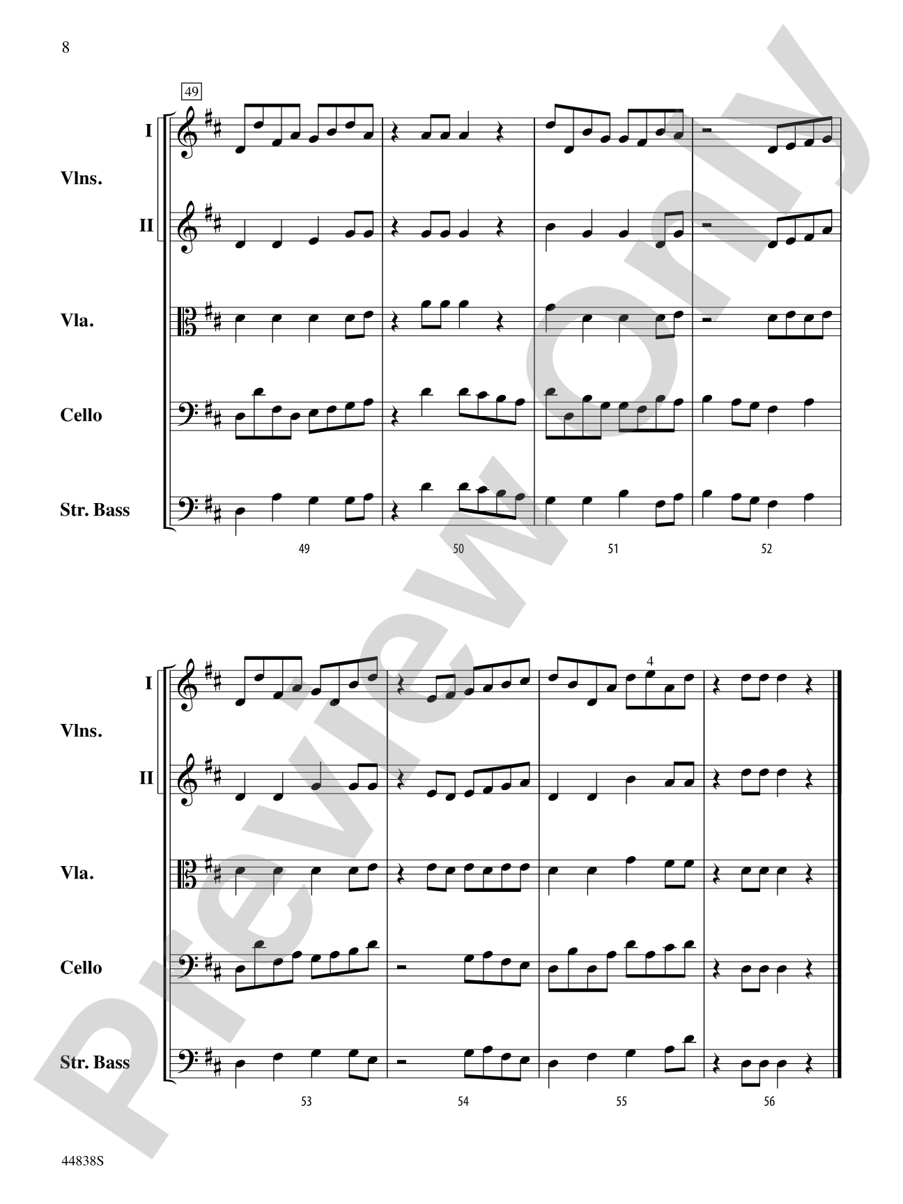 Bowless Beguine: String Orchestra Conductor Score & Parts