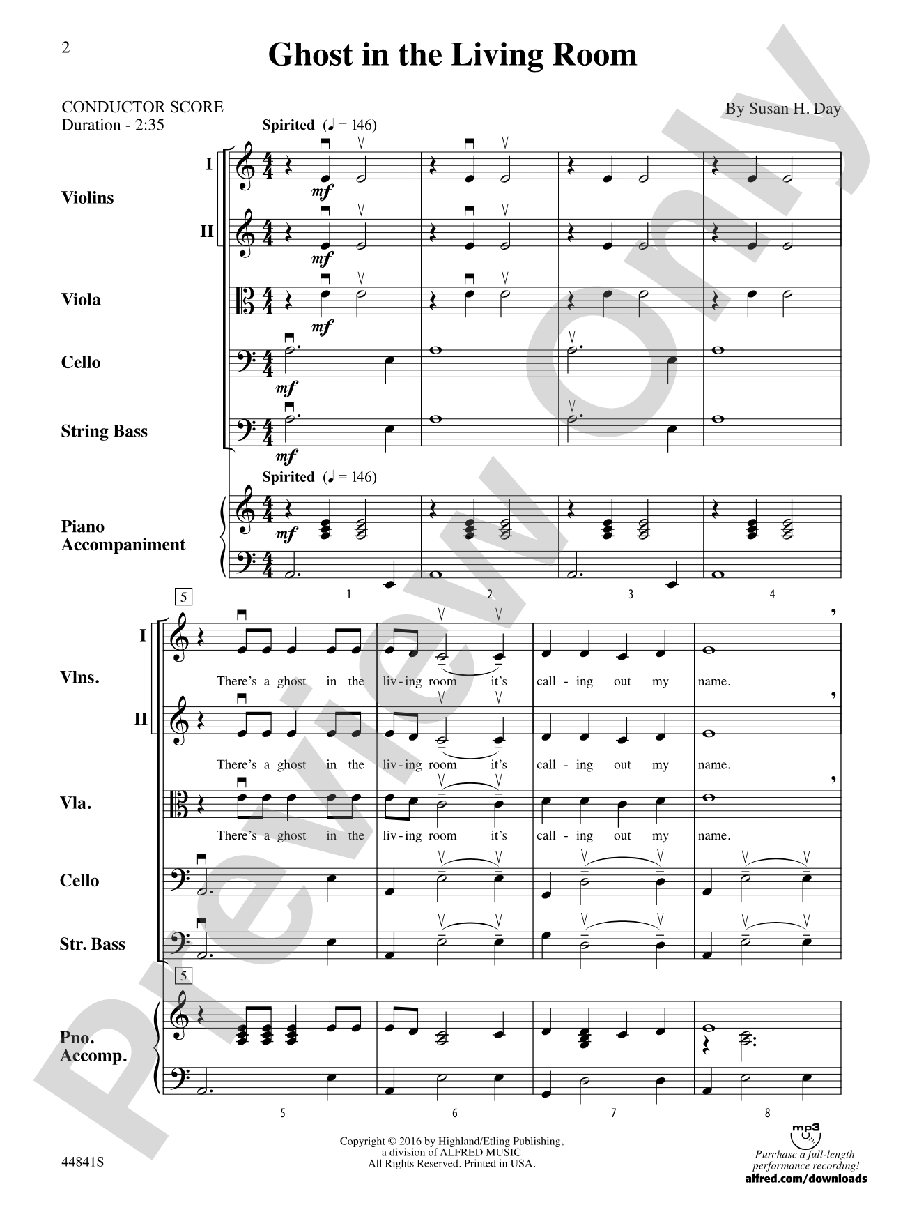 Ghost in the Living Room: String Orchestra Conductor Score & Parts