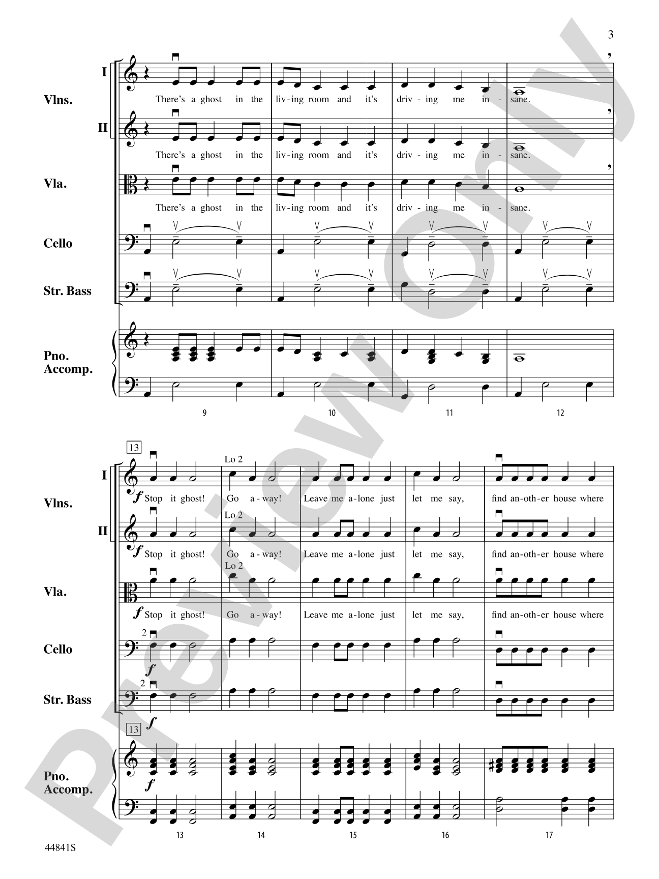 Ghost in the Living Room: String Orchestra Conductor Score & Parts