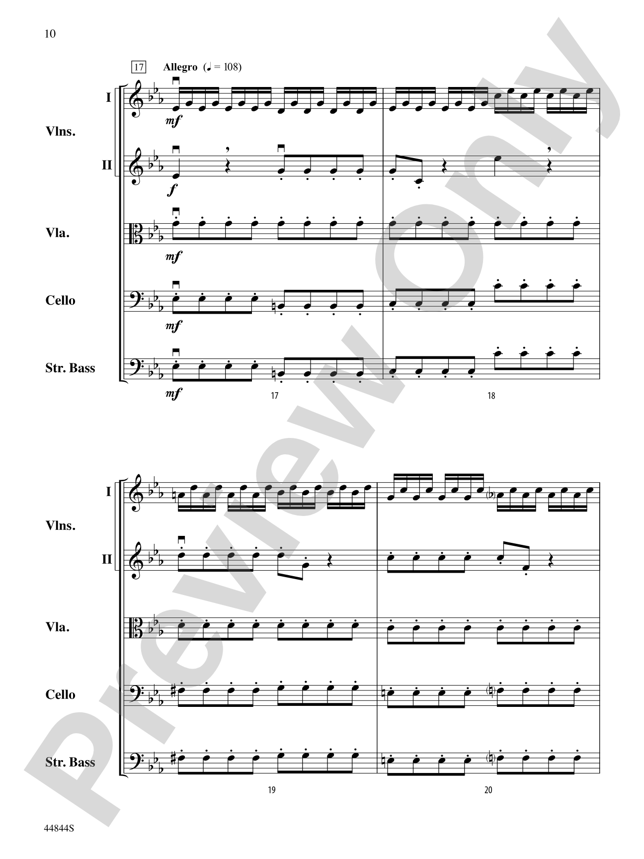 Concerto Grosso, Op. 6, No. 8: Score