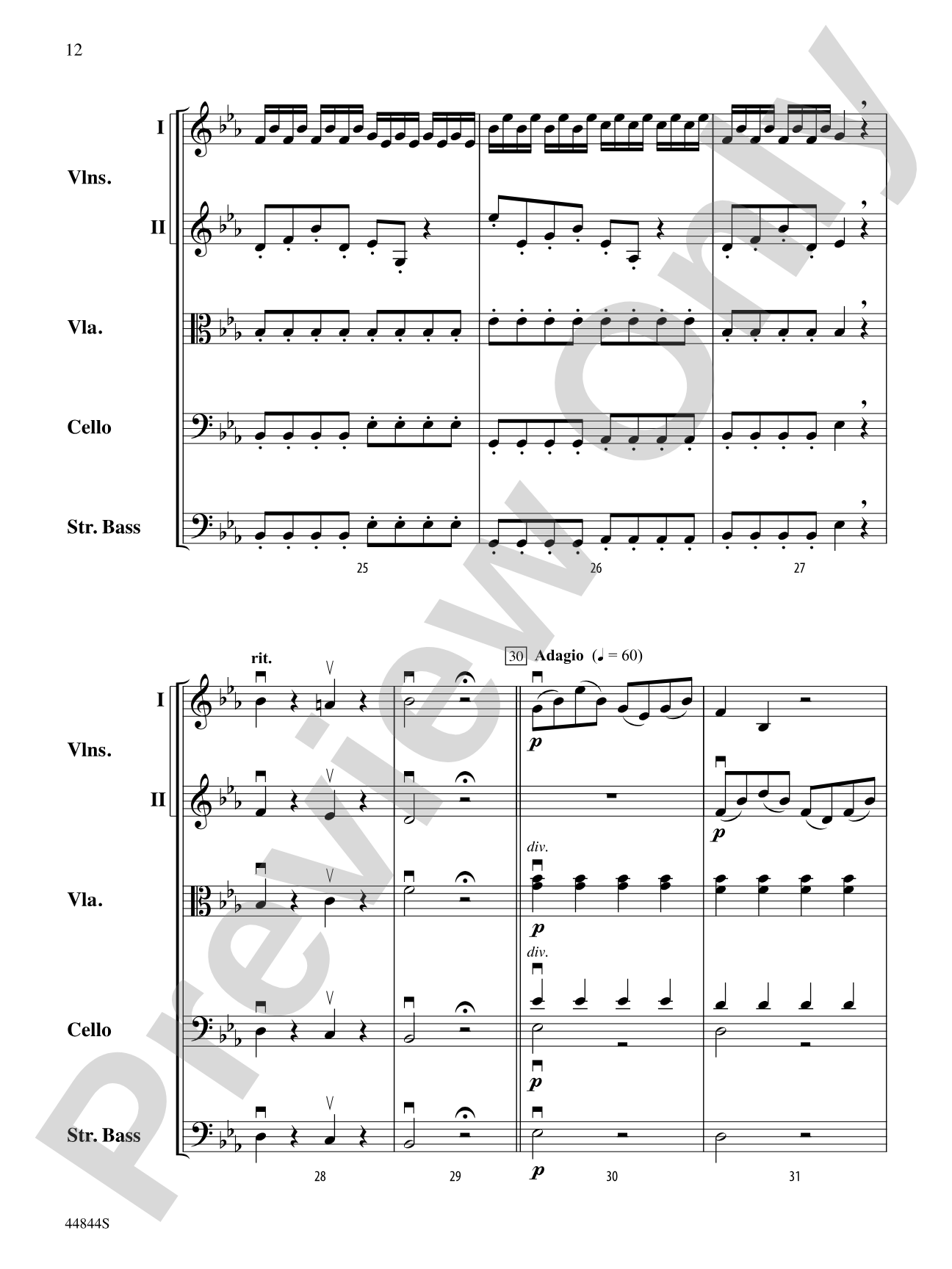 Concerto Grosso, Op. 6, No. 8: Score