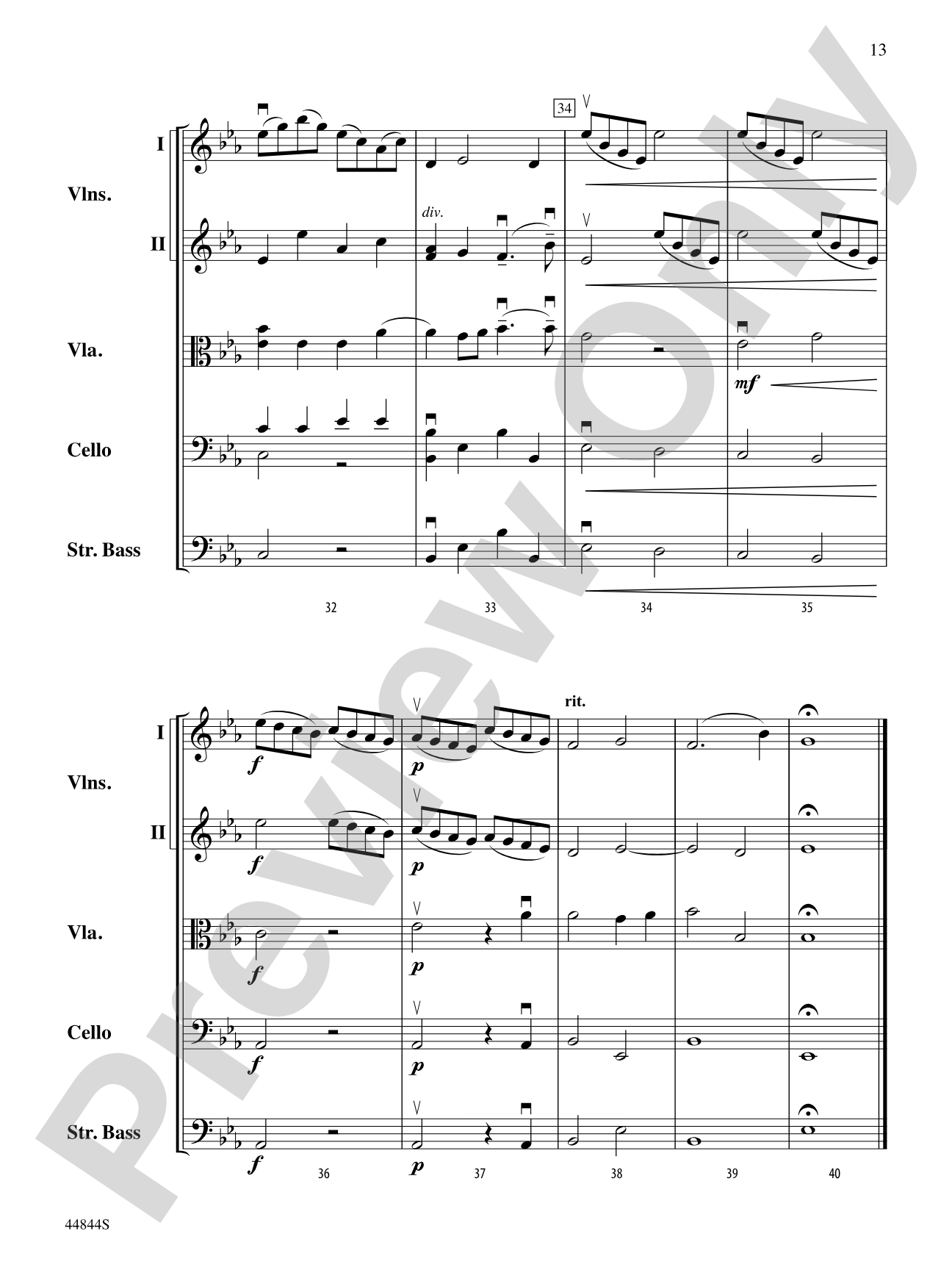 Concerto Grosso, Op. 6, No. 8: Score