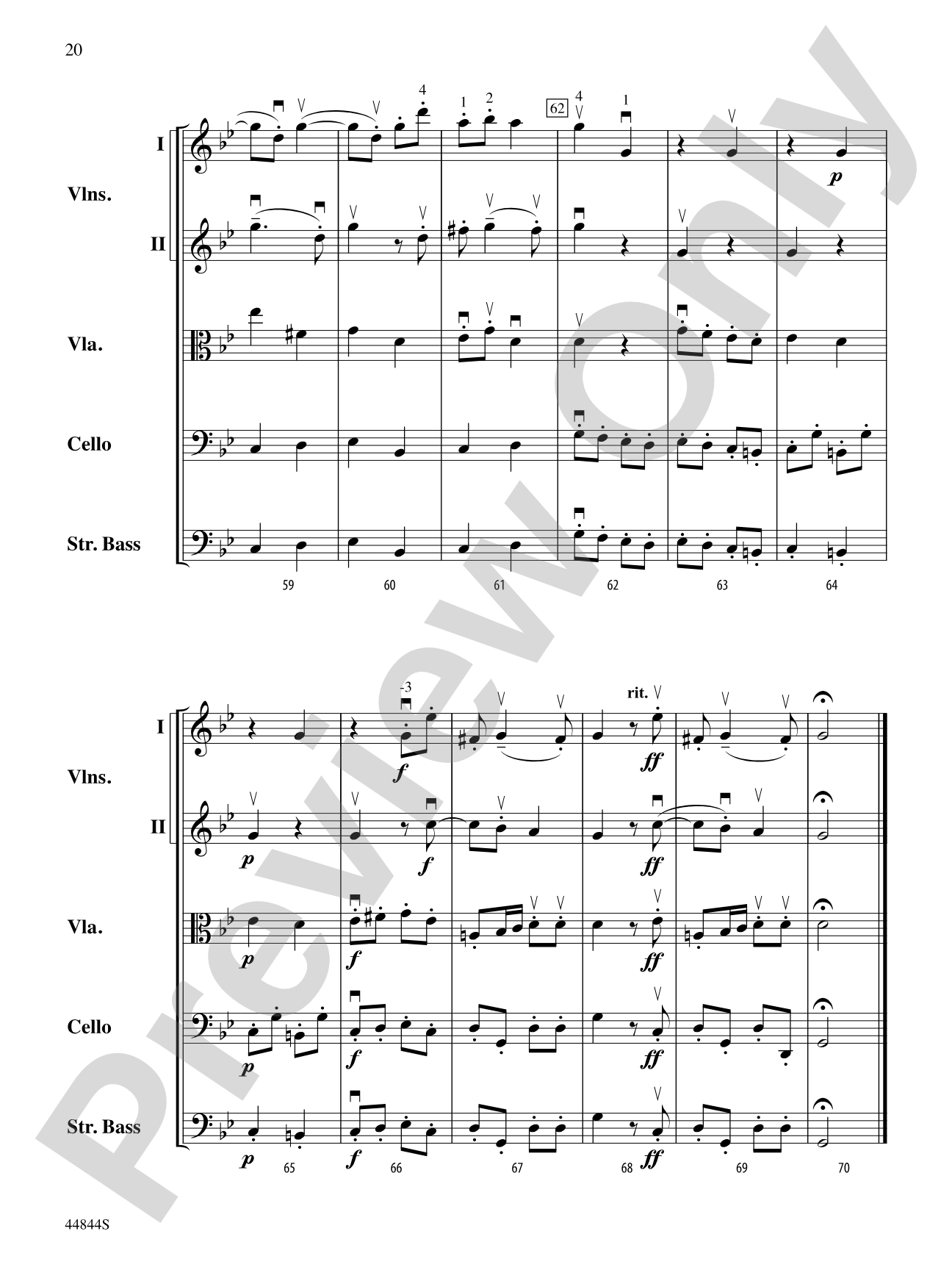 Concerto Grosso, Op. 6, No. 8: Score