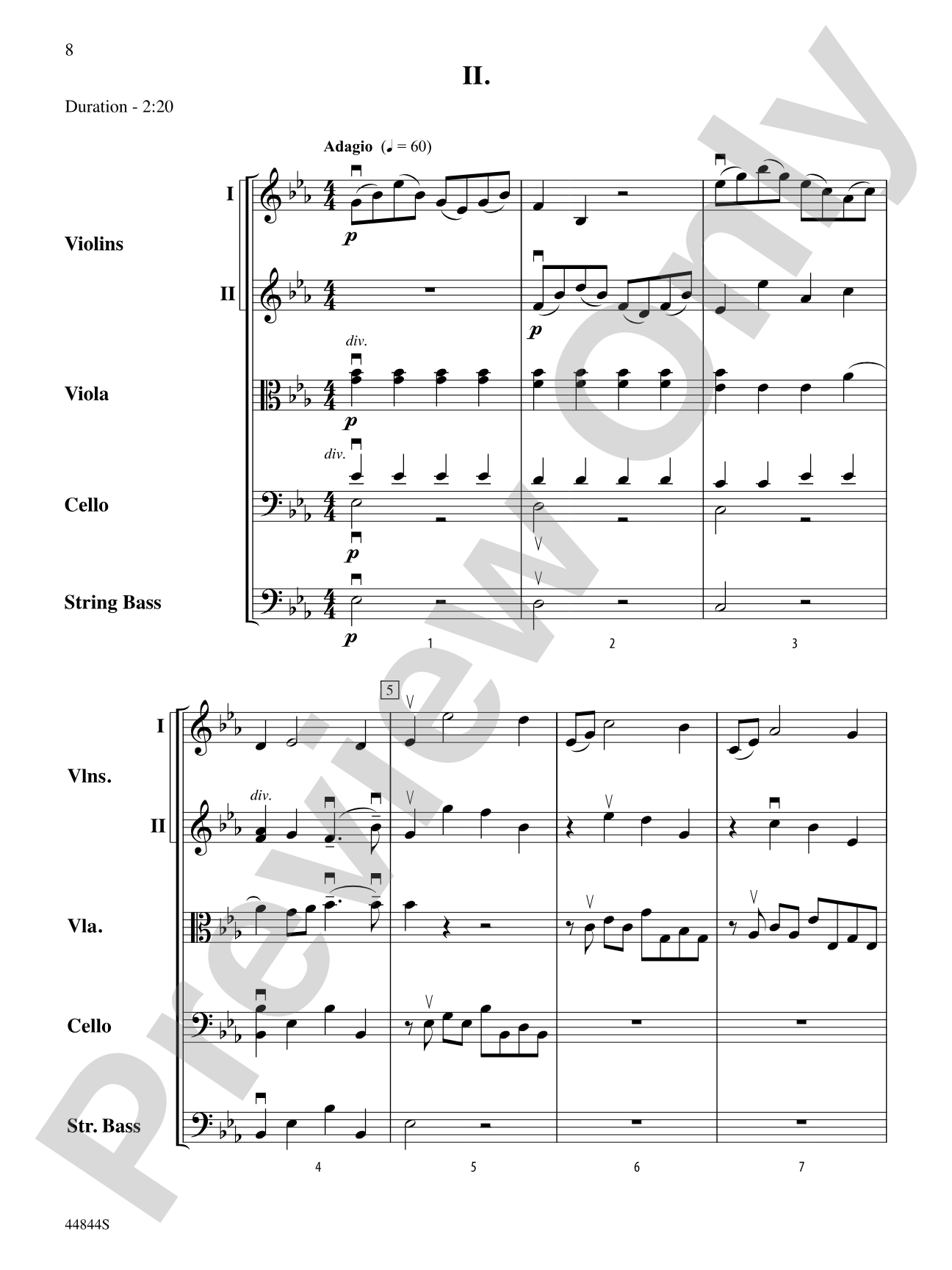 Concerto Grosso, Op. 6, No. 8: Score