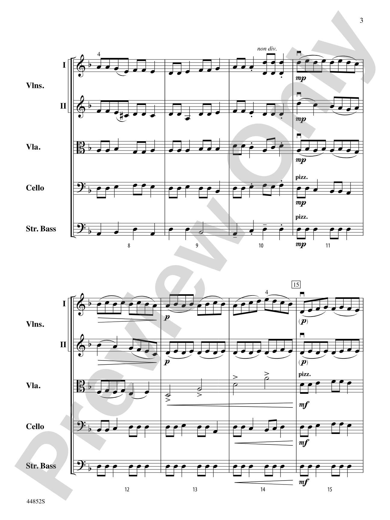 Dreidl Variants: String Orchestra Conductor Score & Parts