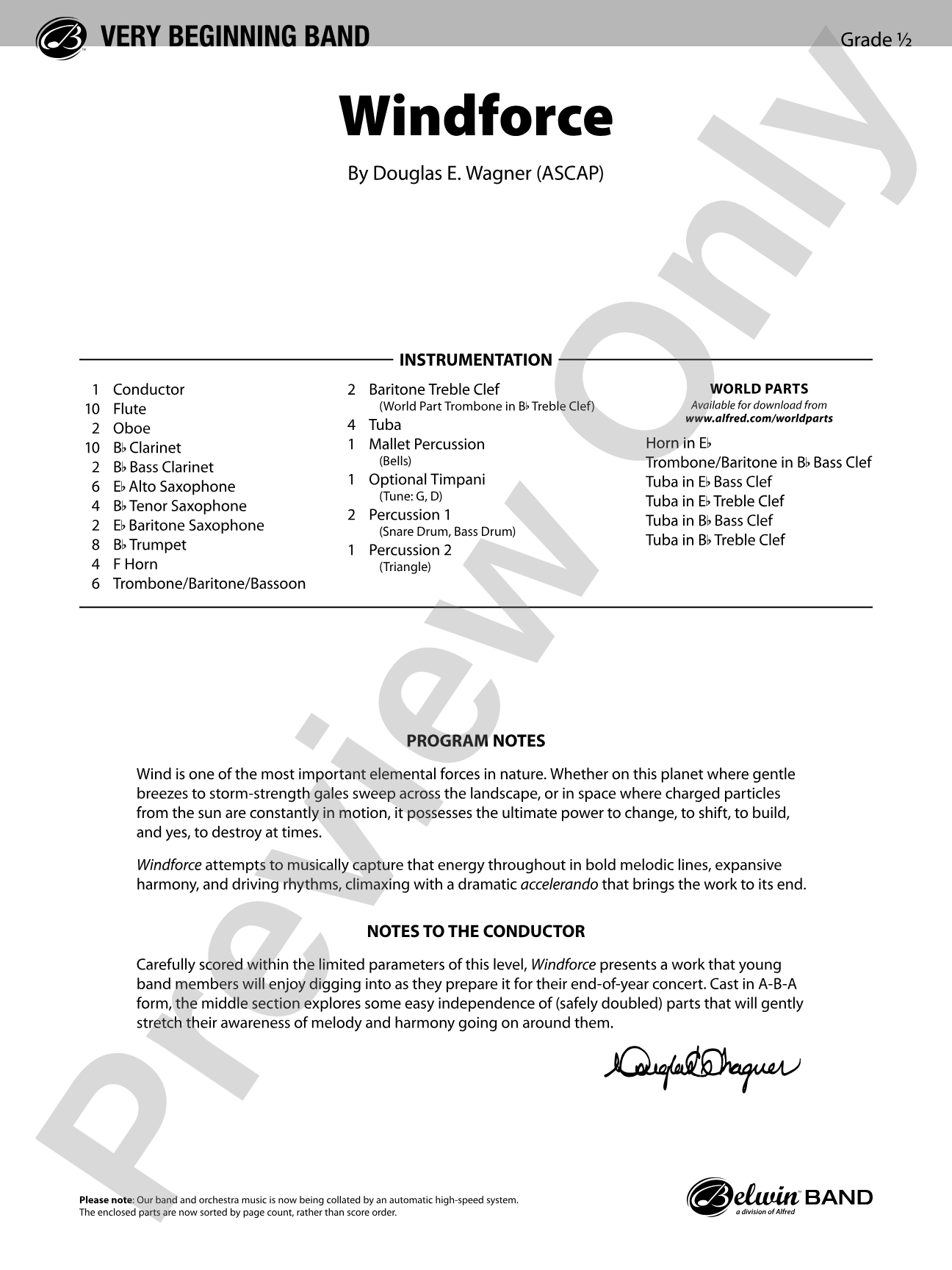 Windforce: Concert Band Conductor Score & Parts