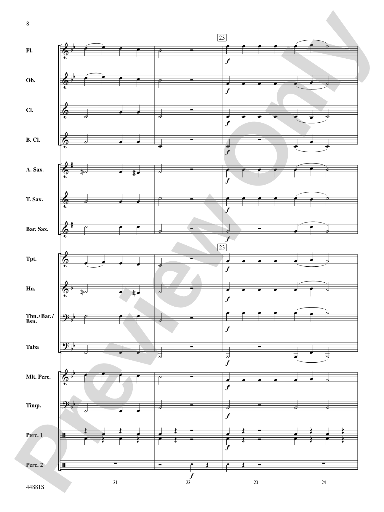 The Fox: Concert Band Conductor Score & Parts