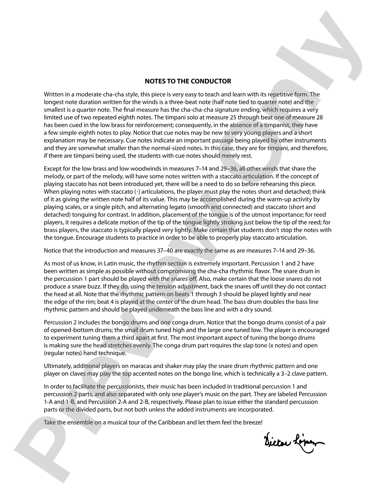 Caribbean Breeze: Concert Band Conductor Score & Parts