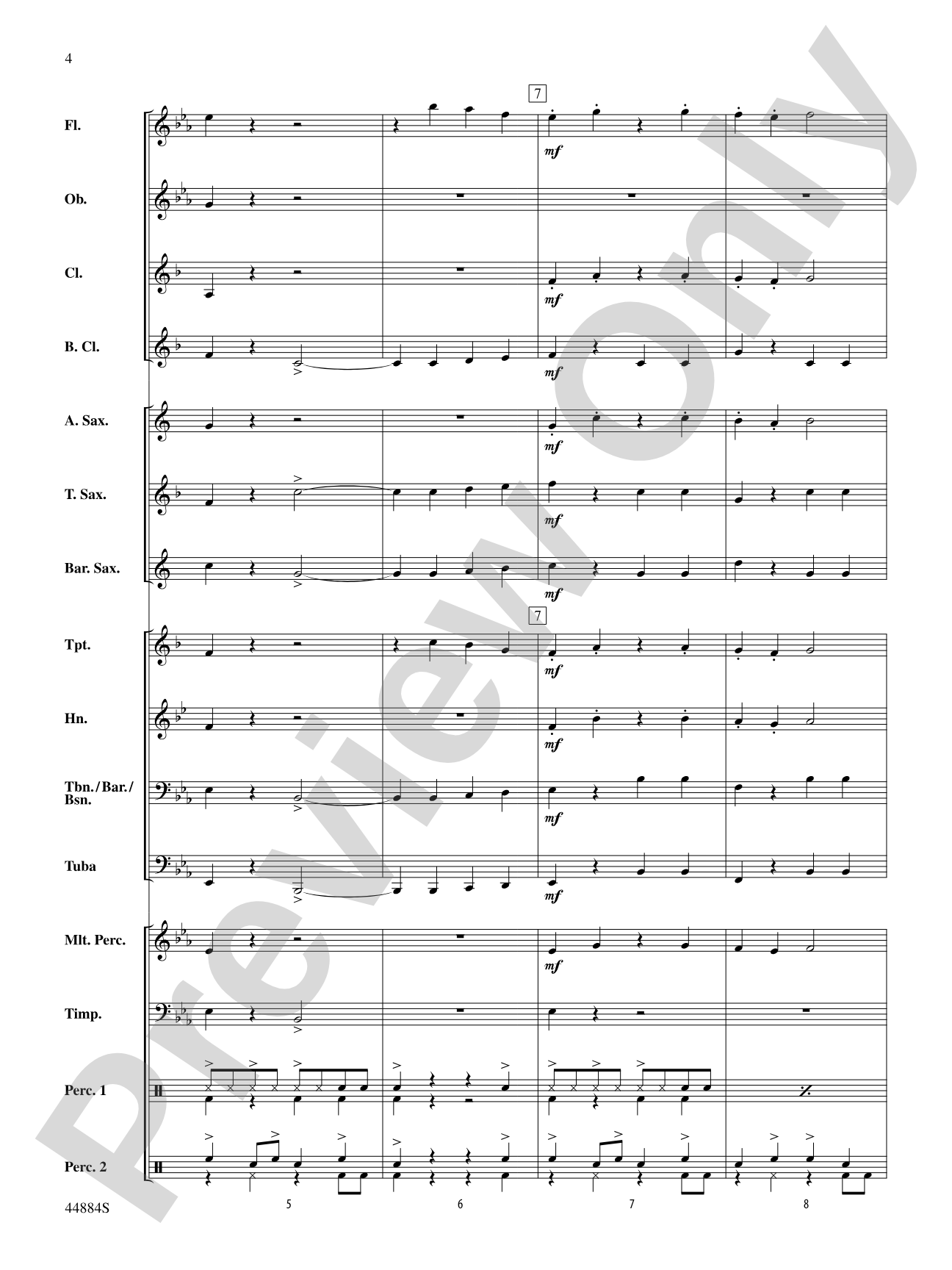 Caribbean Breeze: Concert Band Conductor Score & Parts
