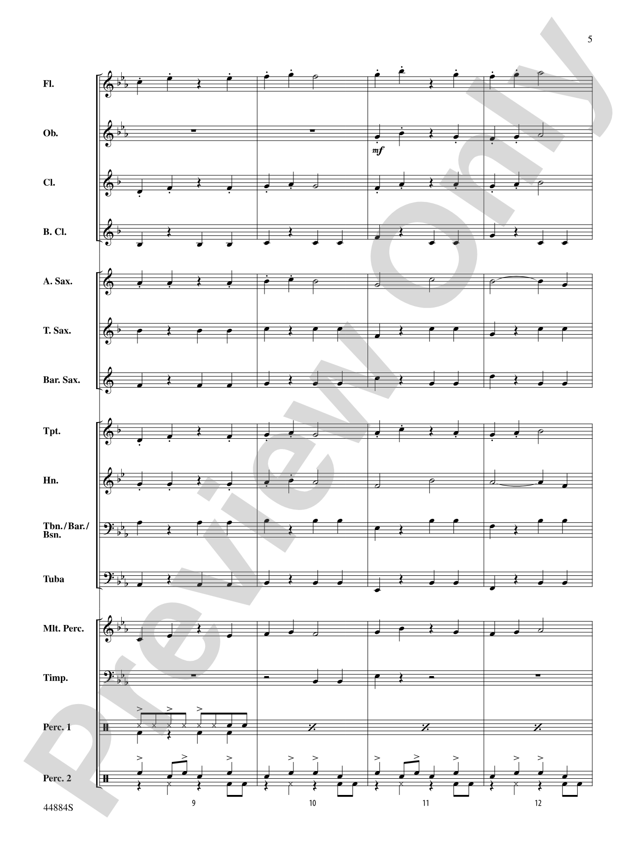 Caribbean Breeze: Concert Band Conductor Score & Parts