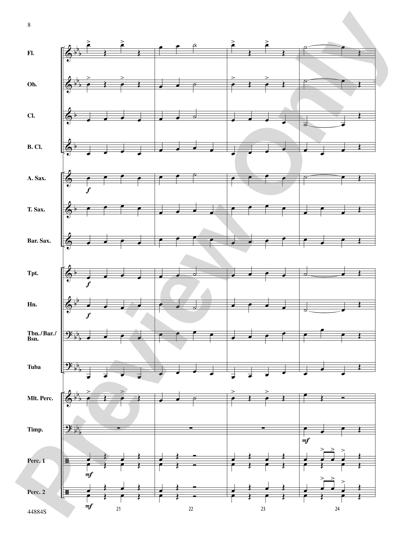 Caribbean Breeze: Concert Band Conductor Score & Parts