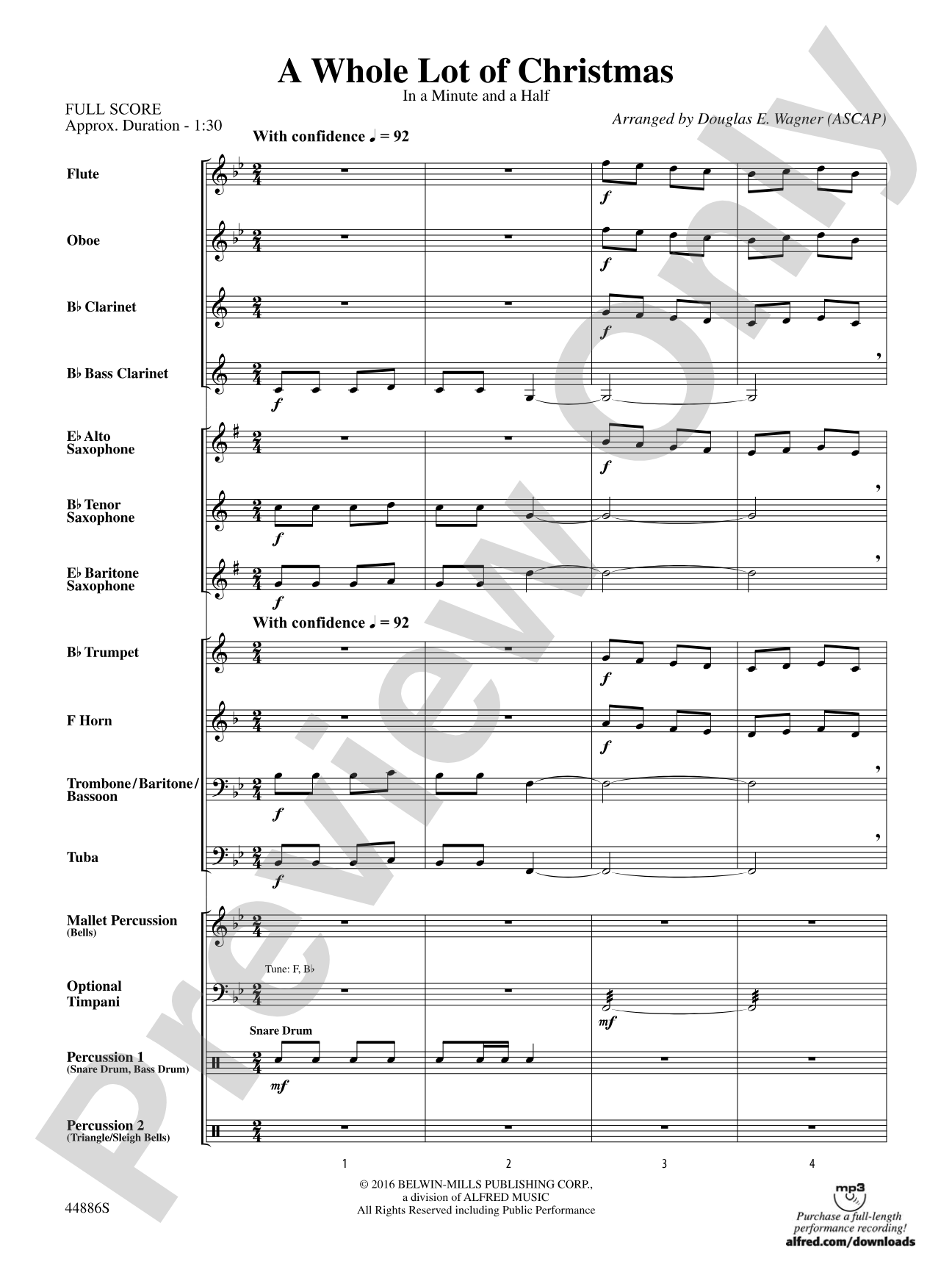 A Whole Lot of Christmas: Concert Band Conductor Score & Parts
