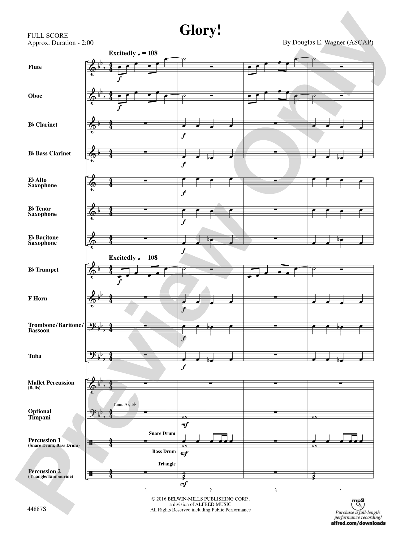 Glory!: Concert Band Conductor Score & Parts