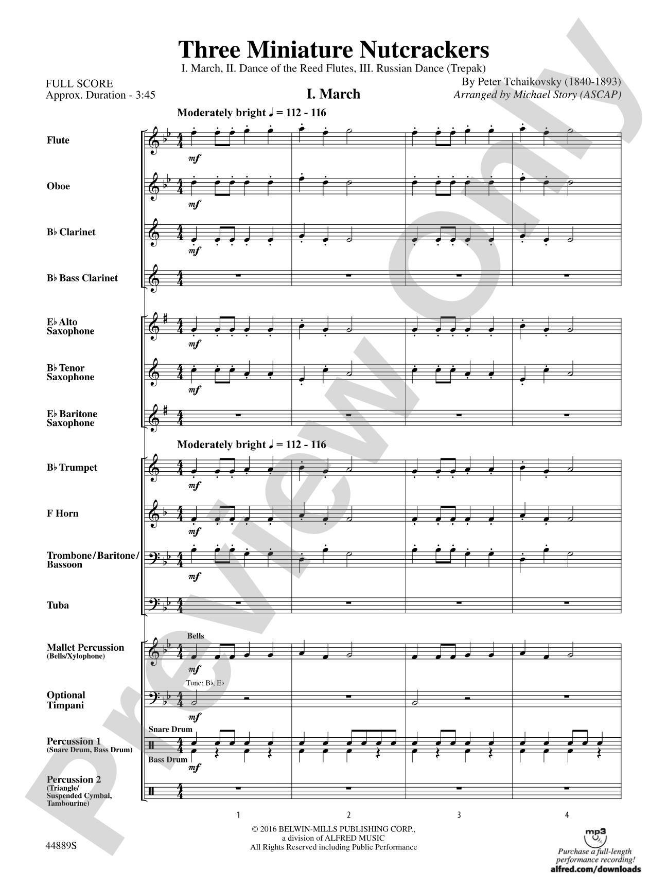 Three Miniature Nutcrackers: Concert Band Conductor Score & Parts
