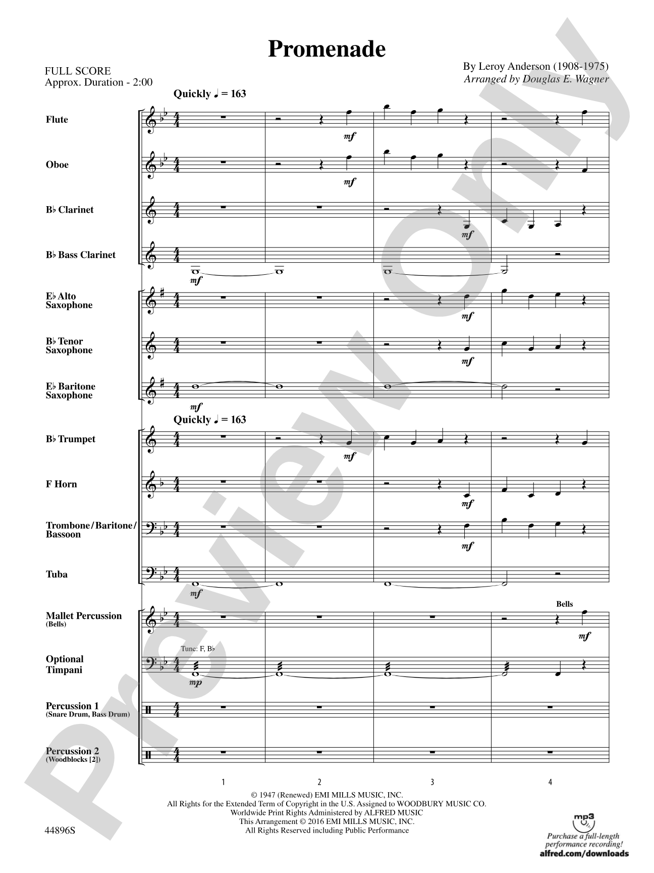 Promenade: Concert Band Conductor Score & Parts