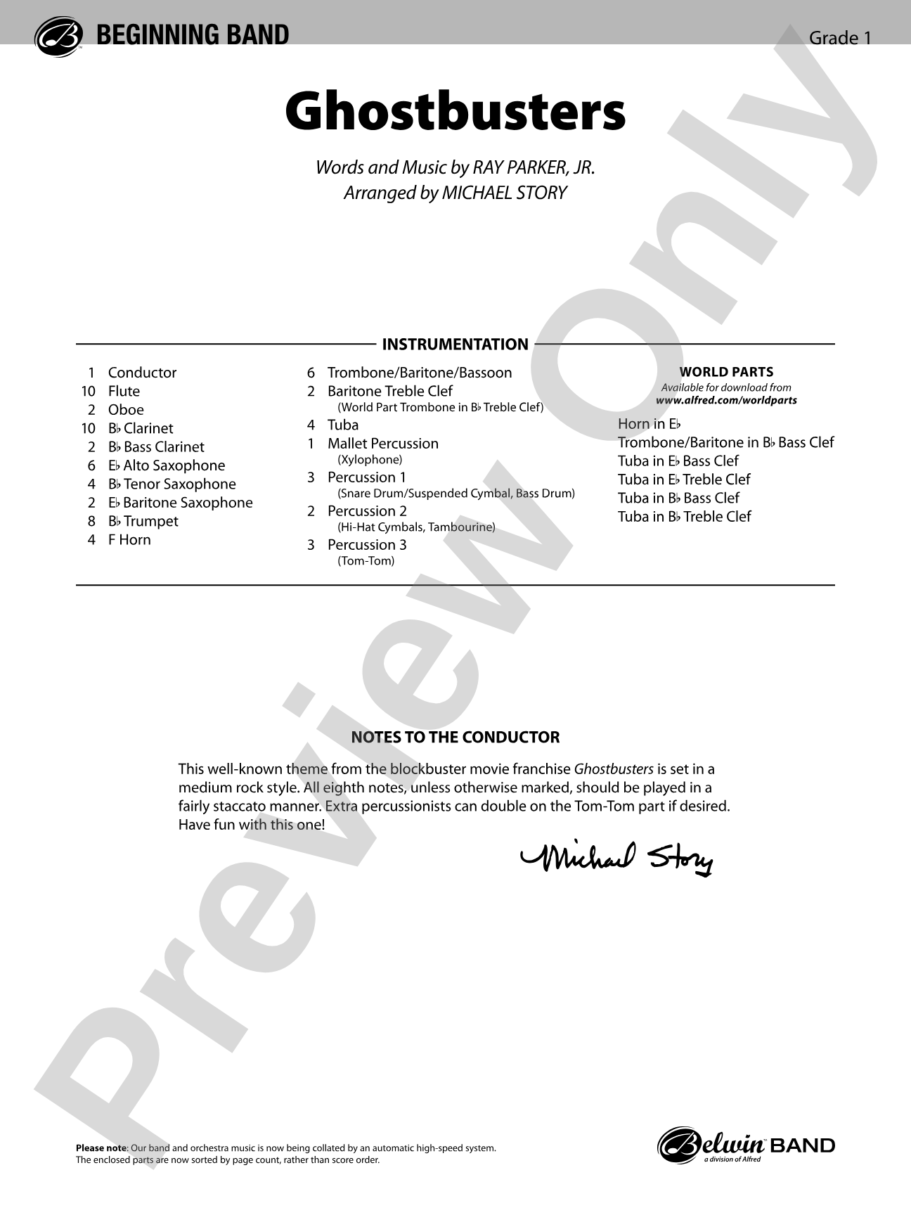 Ghostbusters (from Ghostbusters): Score