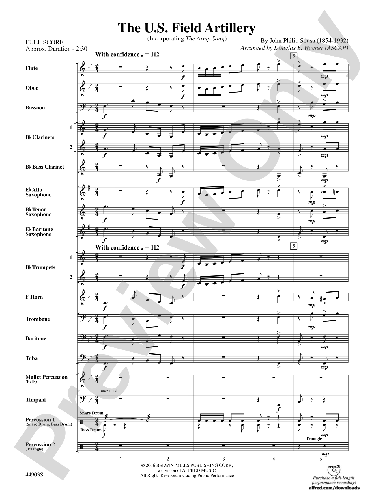 The U.S. Field Artillery: Score