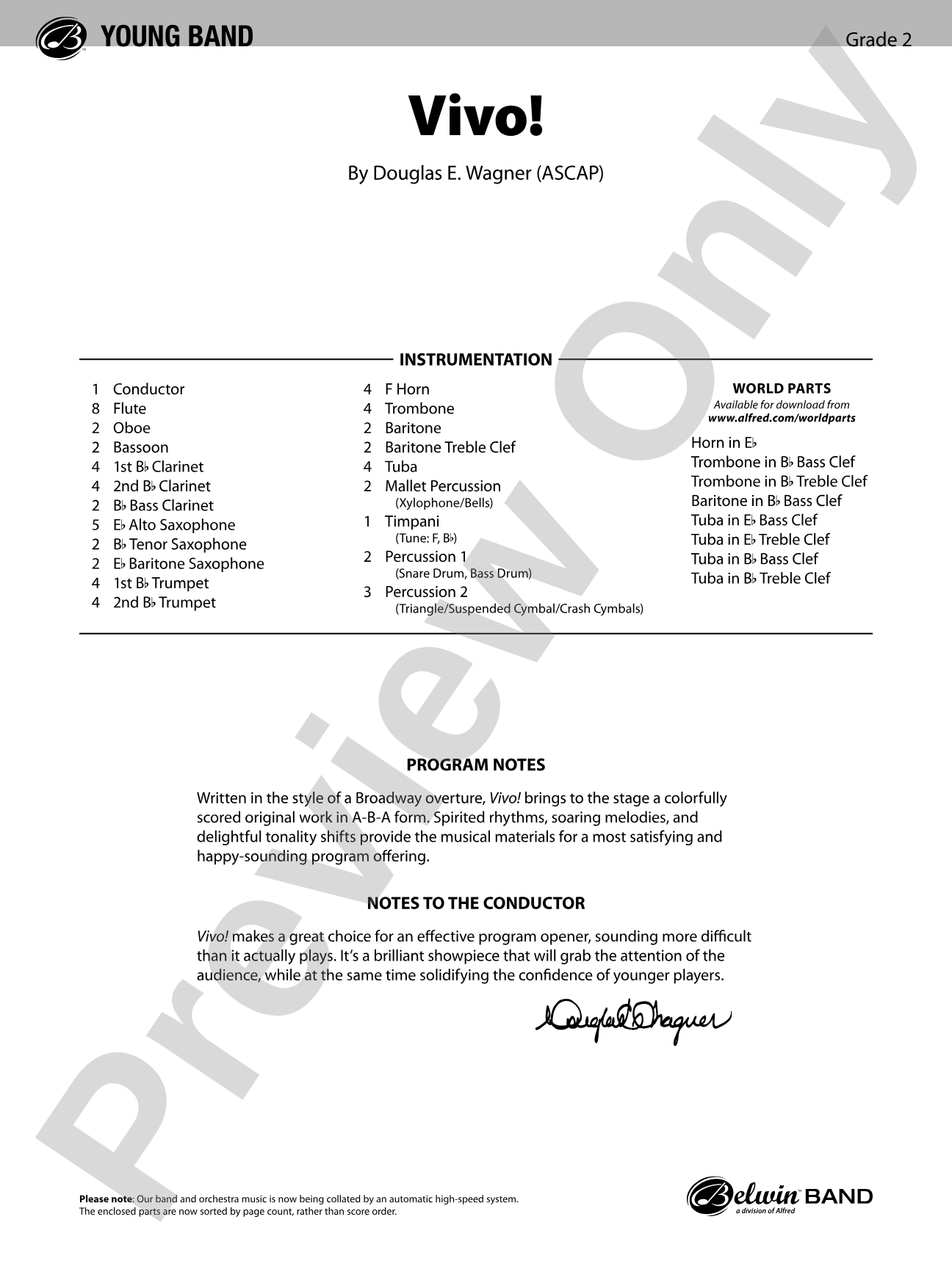 Vivo!: Concert Band Conductor Score & Parts