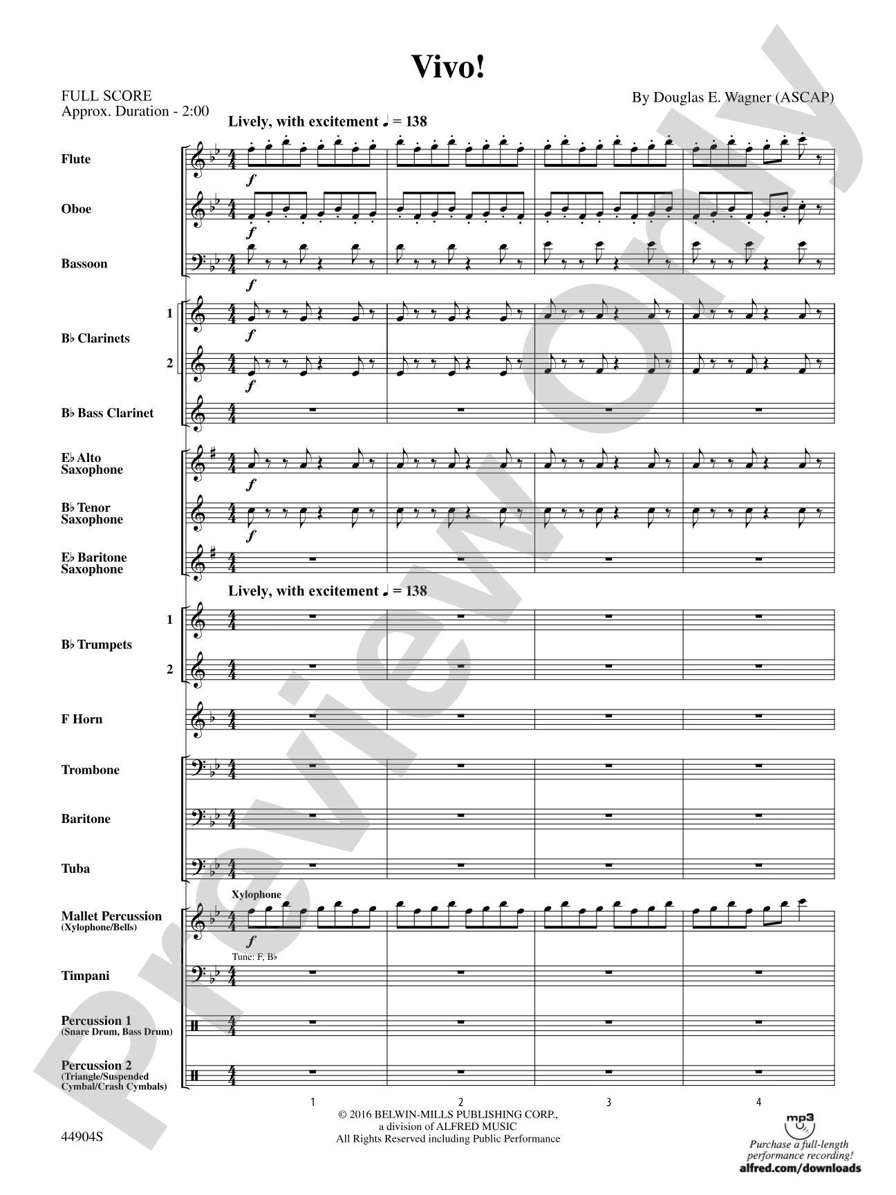 Vivo!: Concert Band Conductor Score & Parts