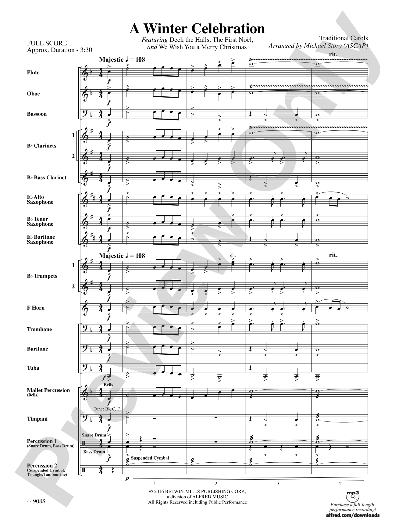 A Winter Celebration: Concert Band Conductor Score & Parts