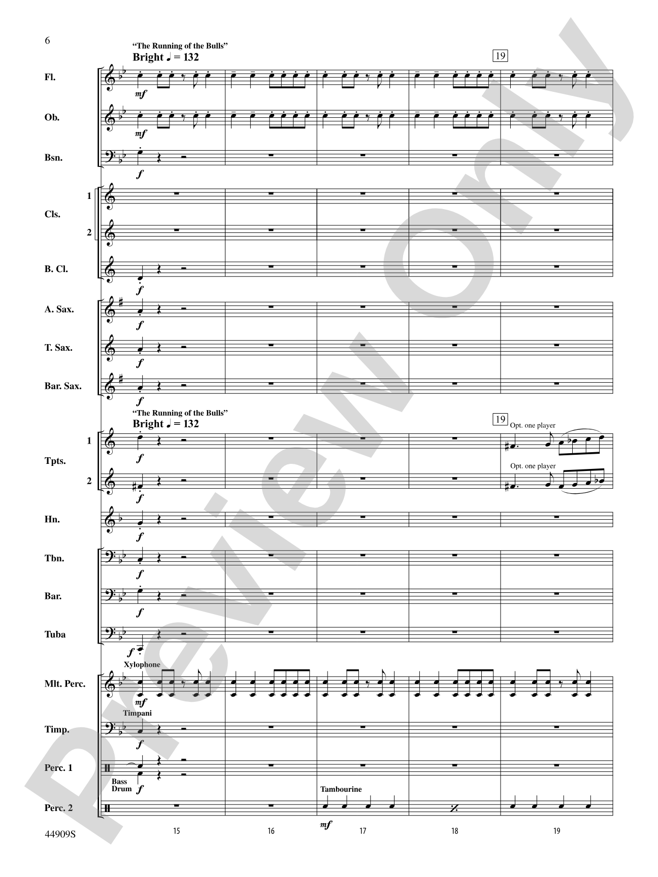 The Running of the Bulls: Concert Band Conductor Score & Parts