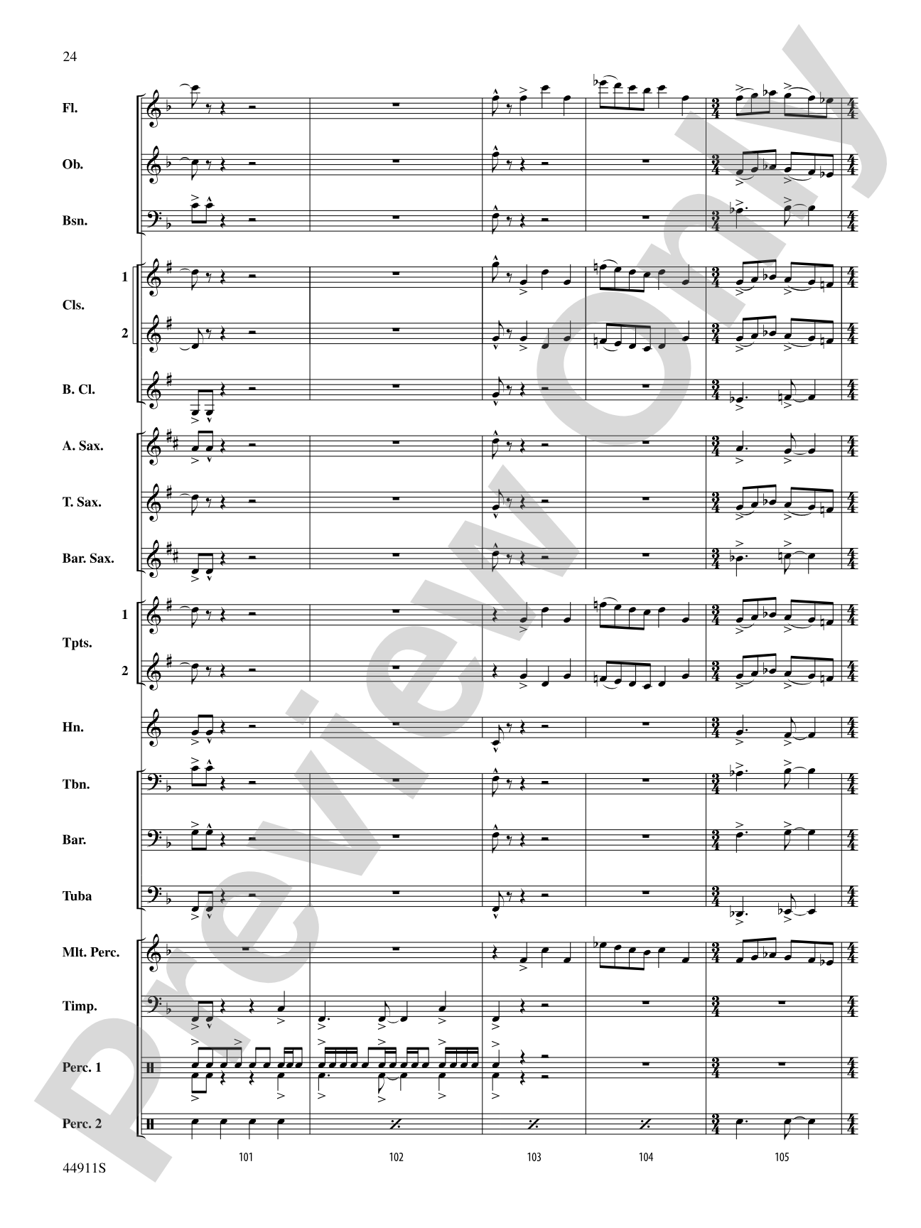 They Walked in the Valley of Fire: Concert Band Conductor Score & Parts