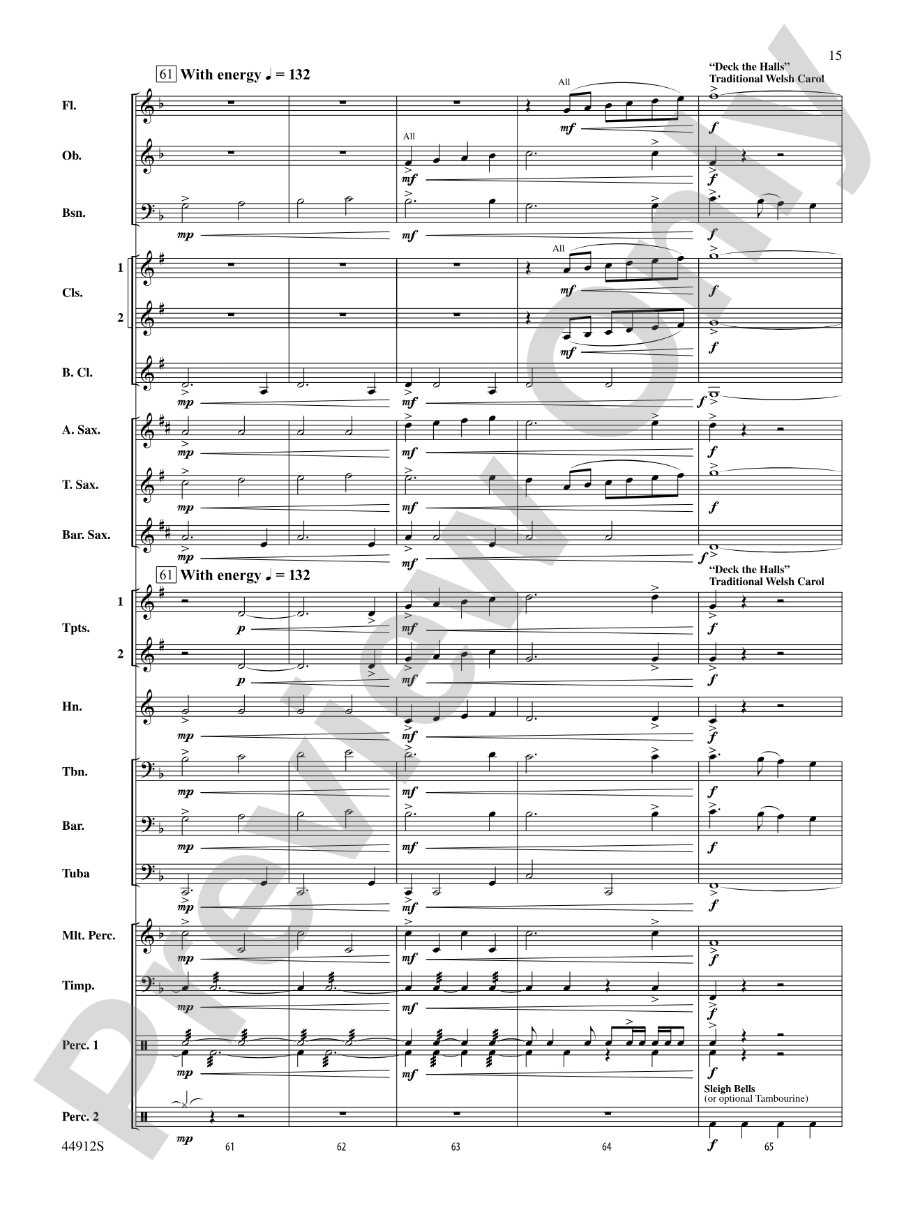 A Yuletide Holiday: Concert Band Conductor Score & Parts