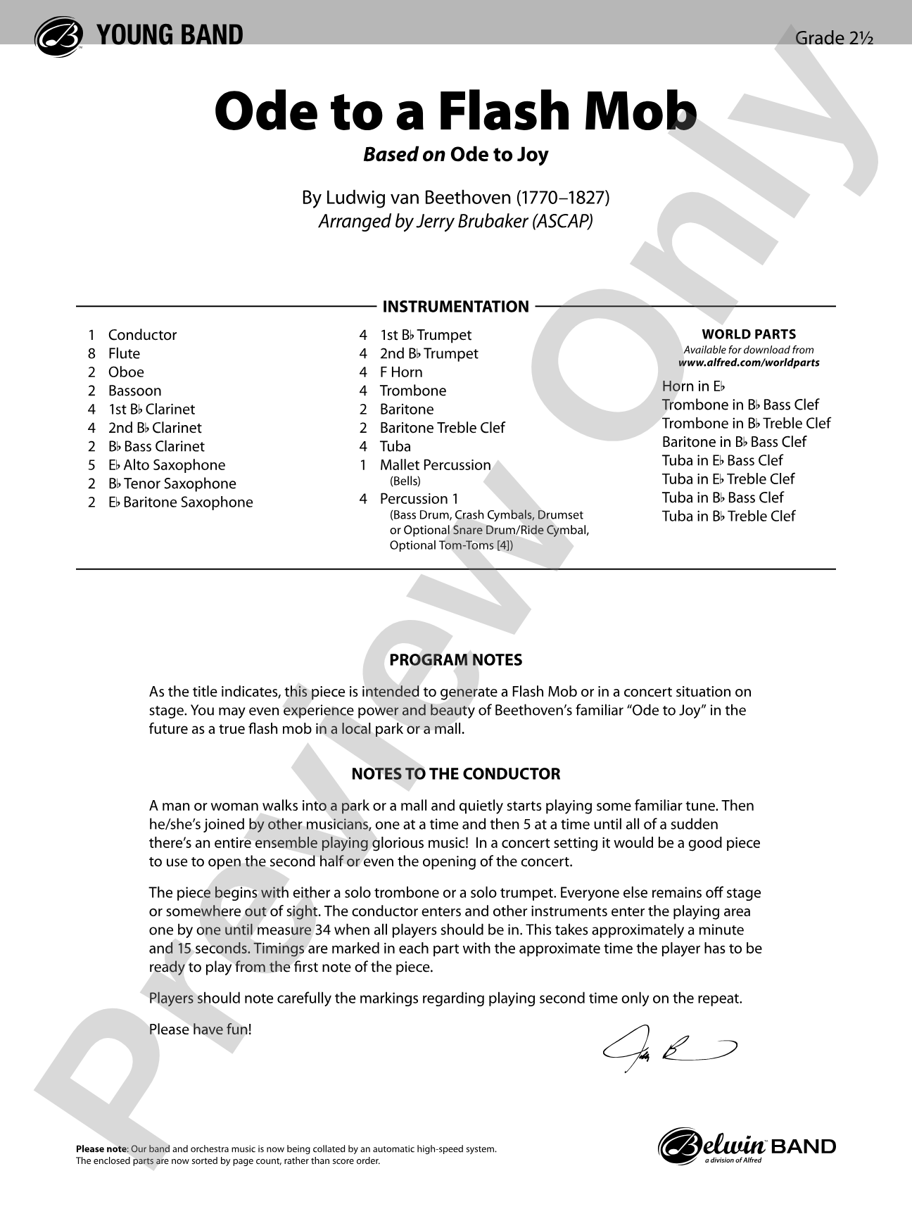 Ode to a Flash Mob: Concert Band Conductor Score & Parts