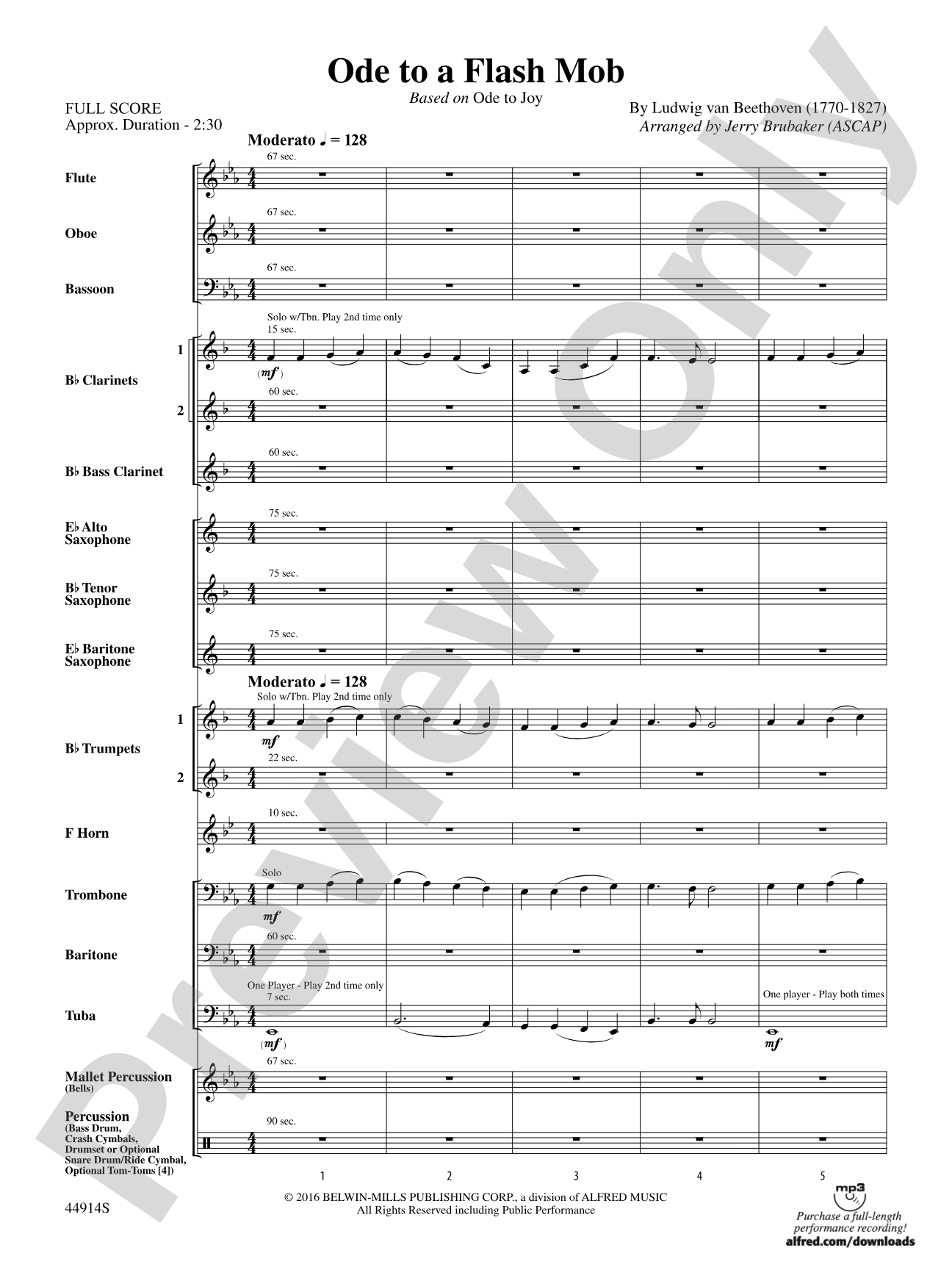Ode to a Flash Mob: Concert Band Conductor Score & Parts
