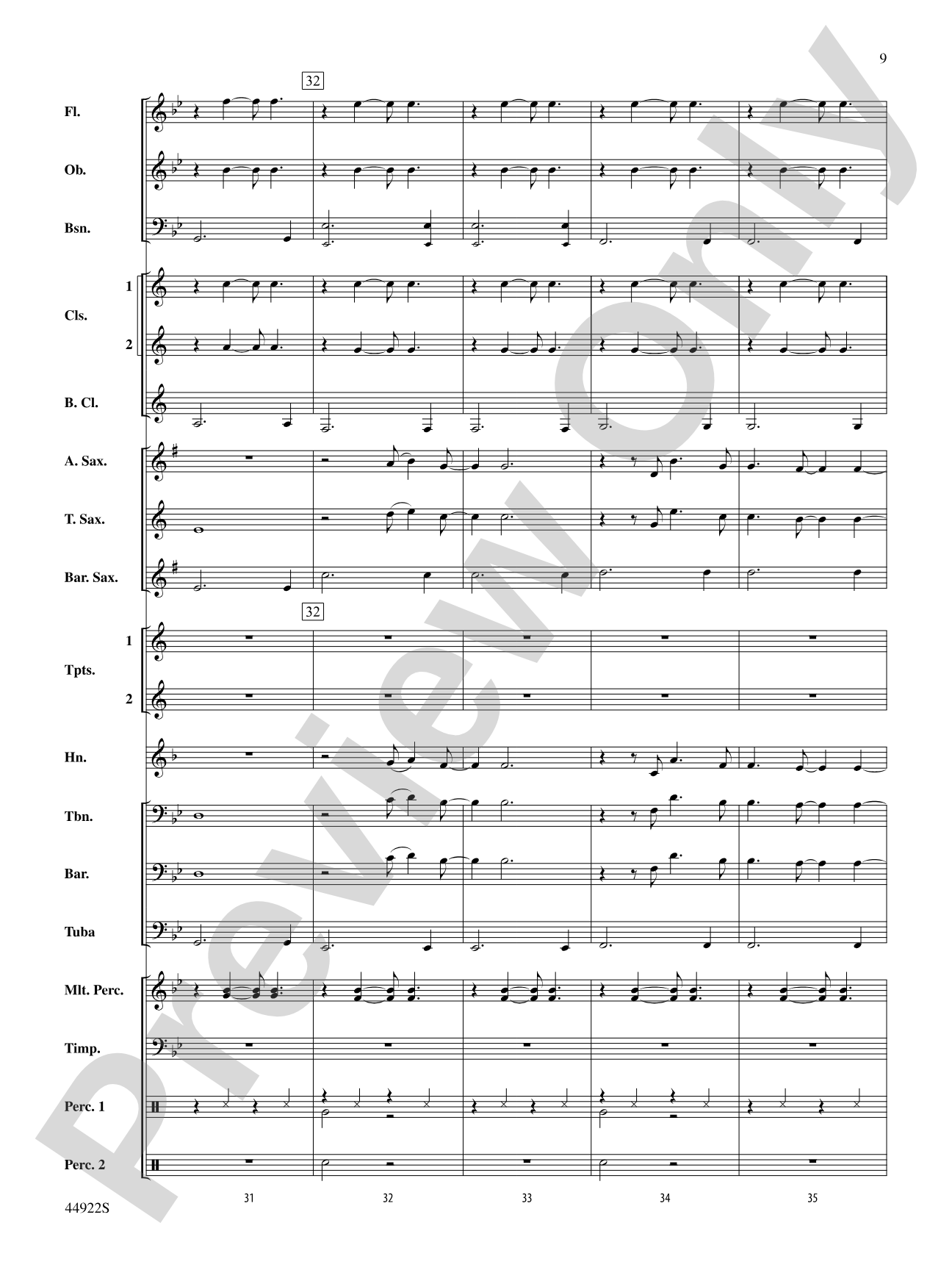 Bright: Concert Band Conductor Score & Parts
