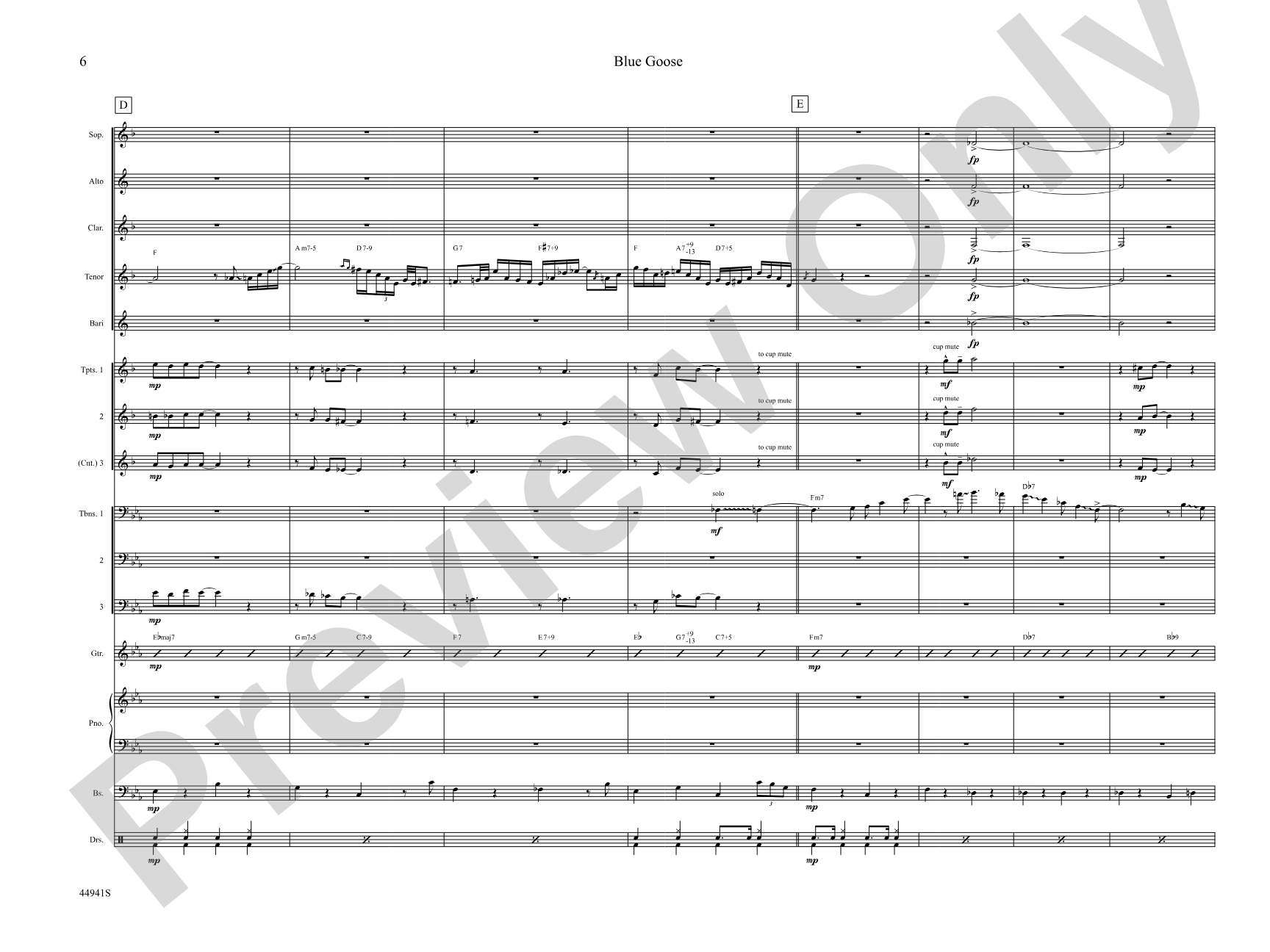 Blue Goose: Jazz Ensemble Conductor Score & Parts