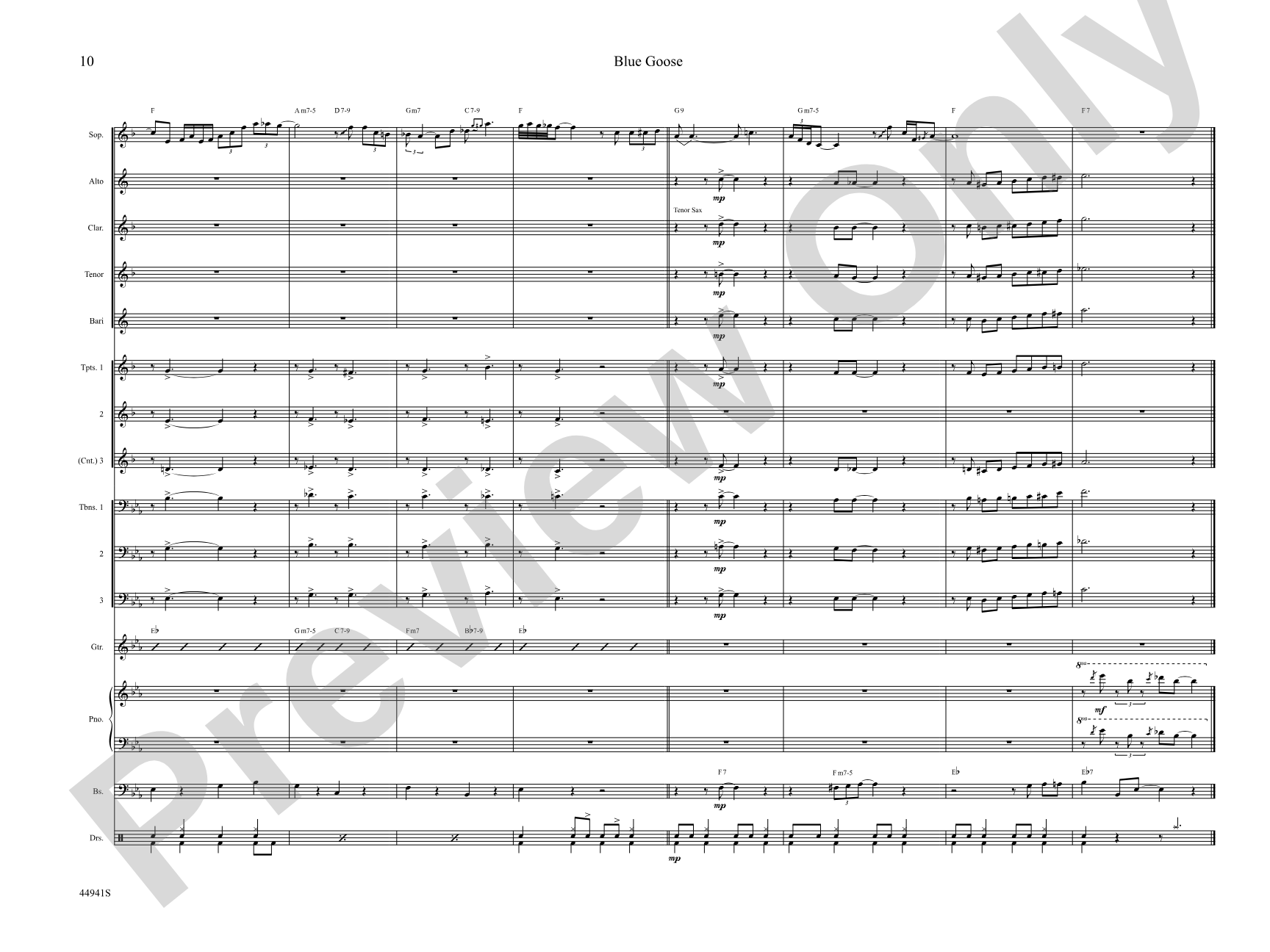Blue Goose: Jazz Ensemble Conductor Score & Parts