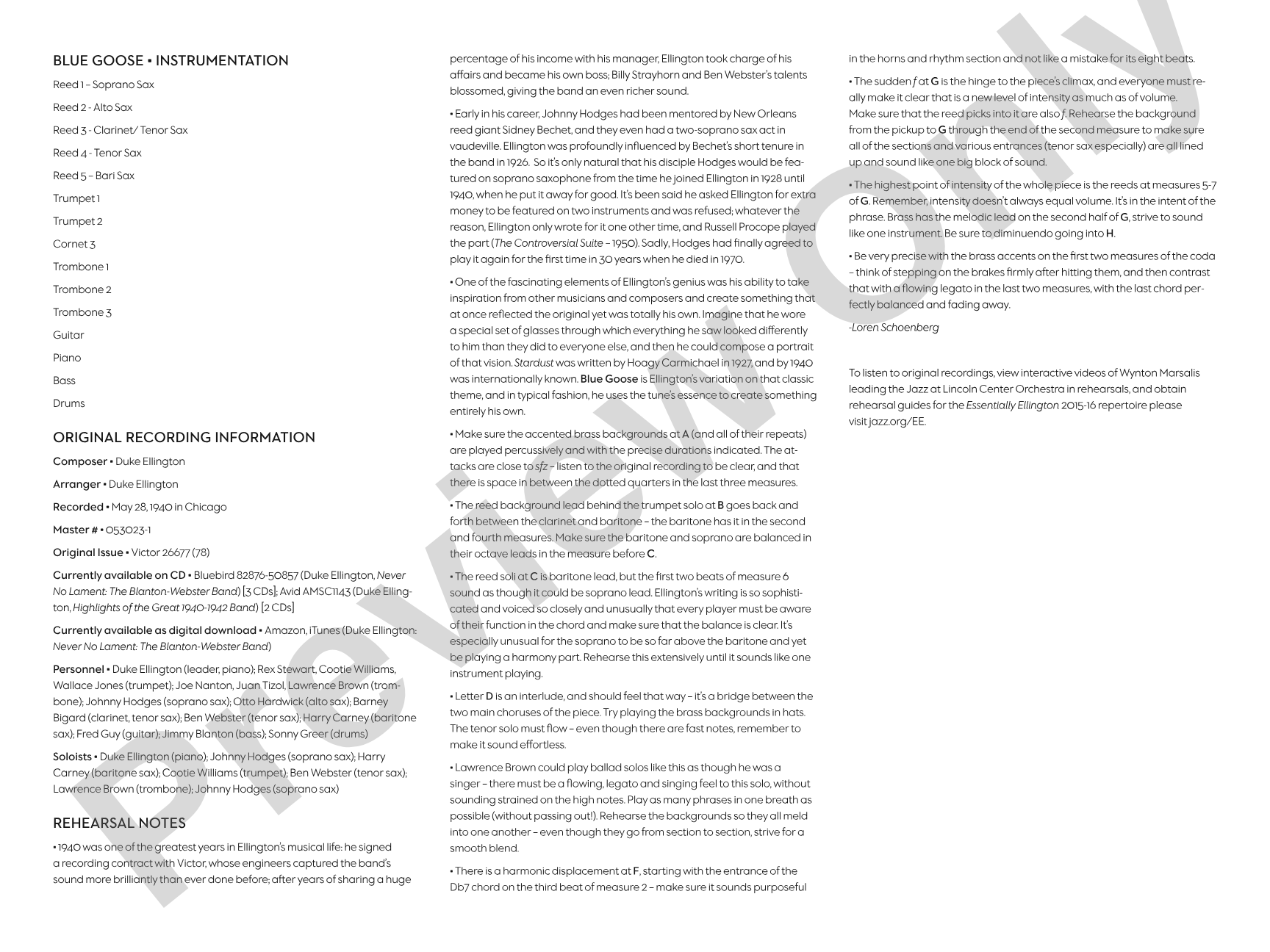 Blue Goose: Jazz Ensemble Conductor Score & Parts