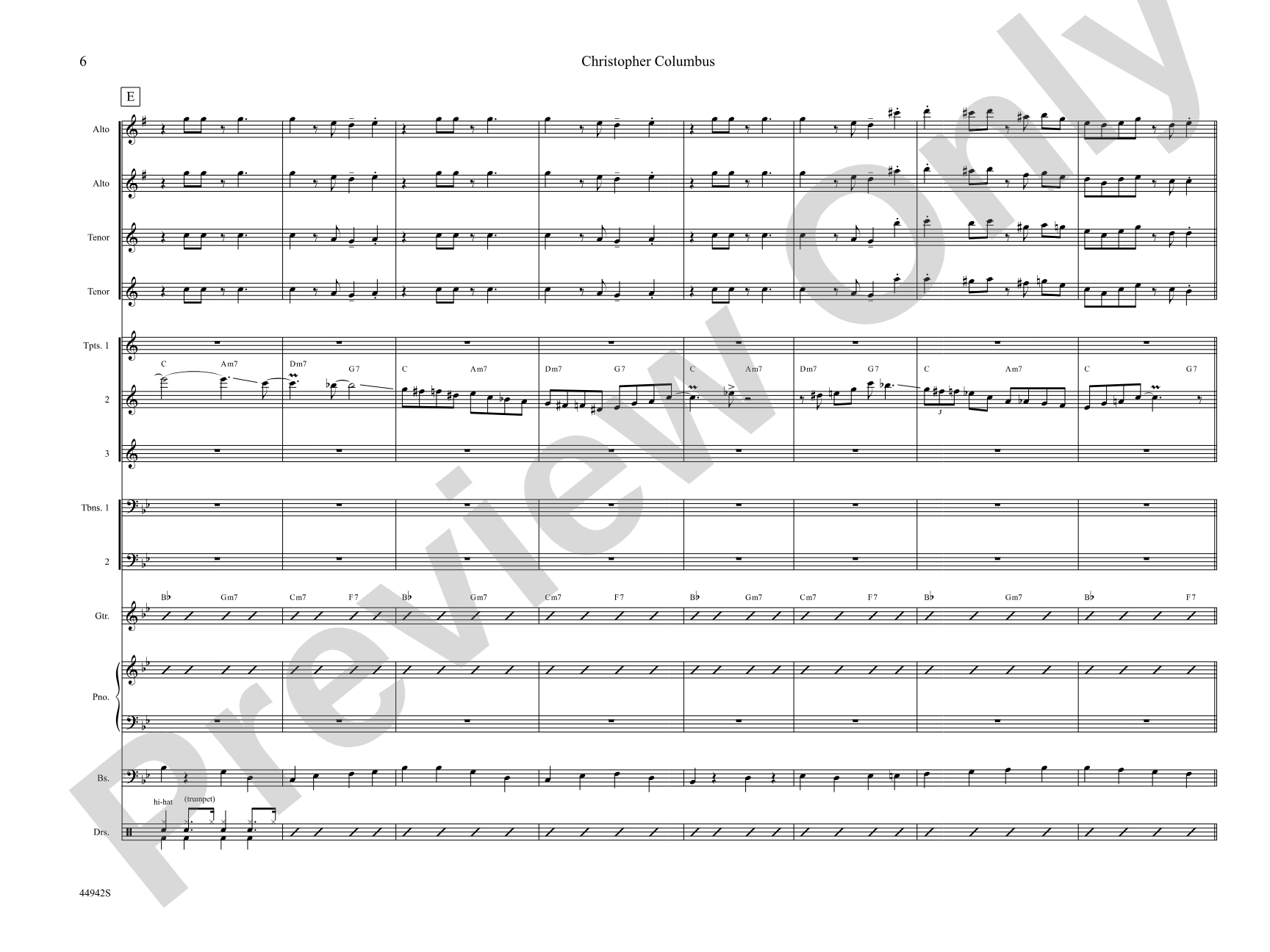 Christopher Columbus: Jazz Ensemble Conductor Score & Parts