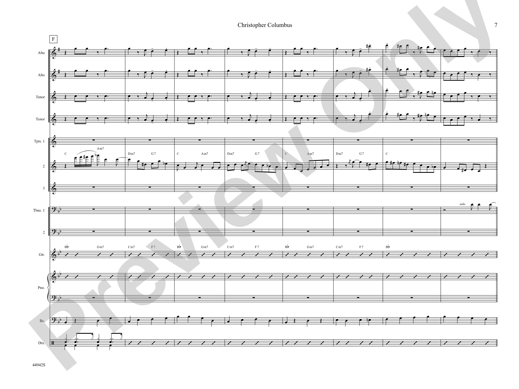 Christopher Columbus: Jazz Ensemble Conductor Score & Parts