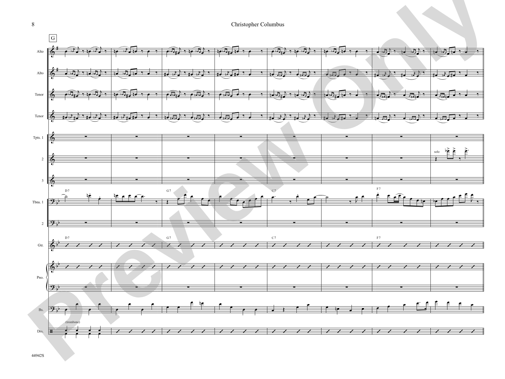 Christopher Columbus: Jazz Ensemble Conductor Score & Parts