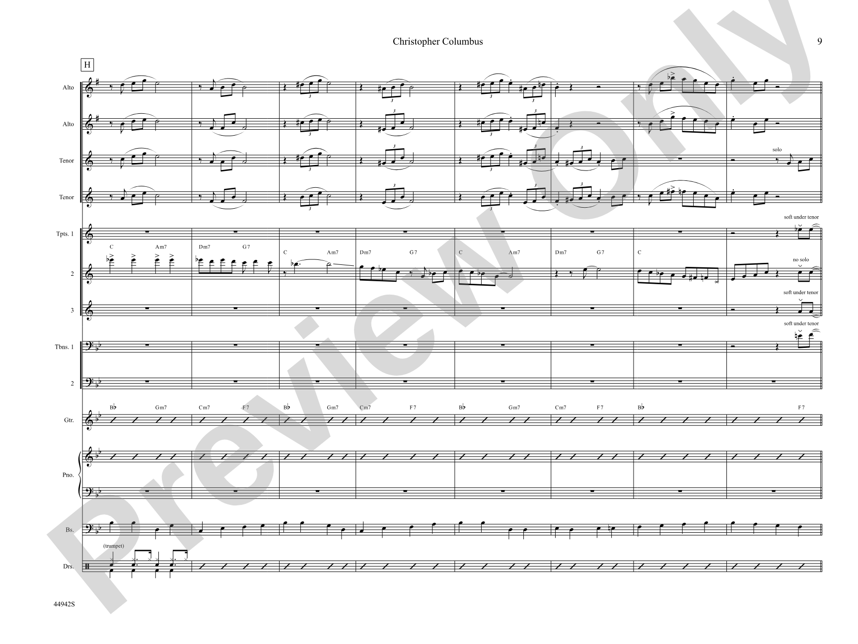 Christopher Columbus: Jazz Ensemble Conductor Score & Parts