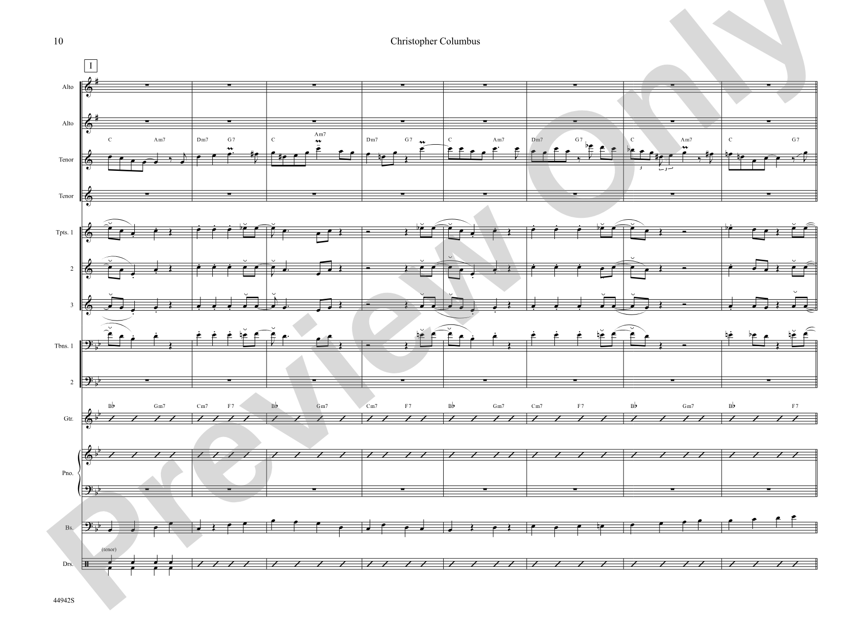Christopher Columbus: Jazz Ensemble Conductor Score & Parts