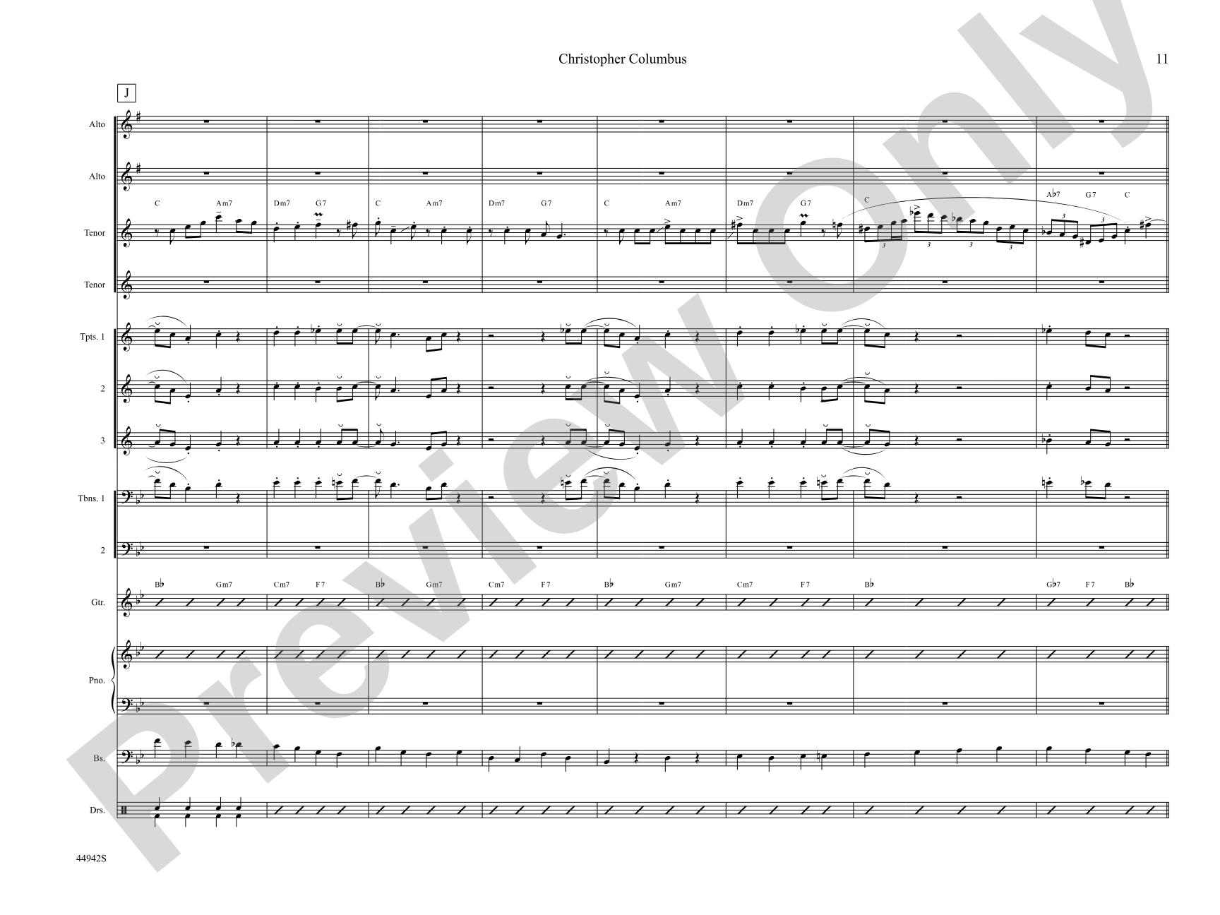 Christopher Columbus: Jazz Ensemble Conductor Score & Parts