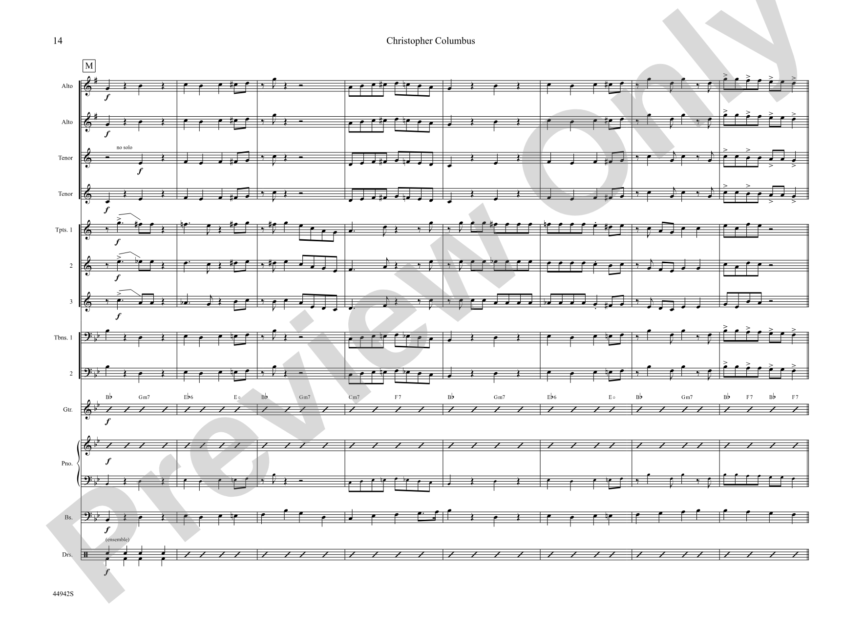 Christopher Columbus: Jazz Ensemble Conductor Score & Parts