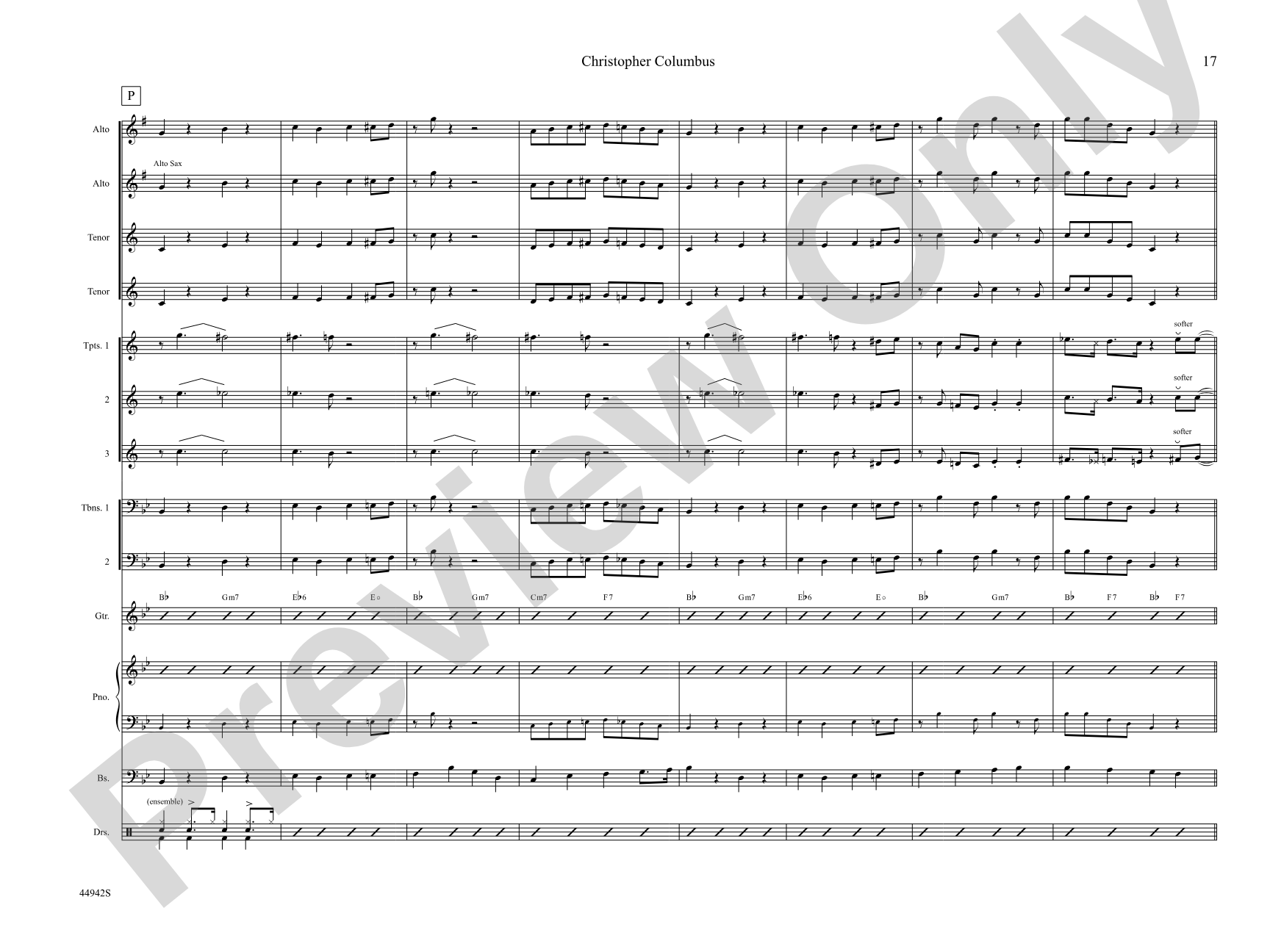 Christopher Columbus: Jazz Ensemble Conductor Score & Parts