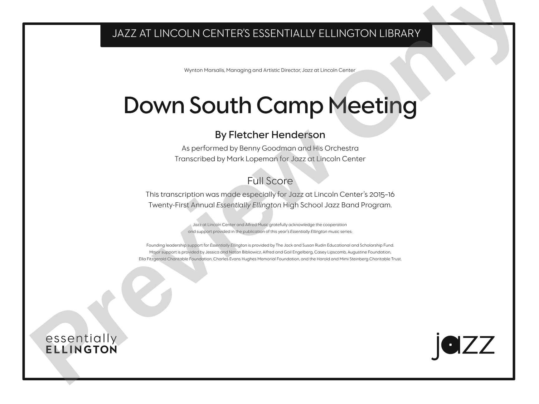 Down South Camp Meeting: Jazz Ensemble Conductor Score & Parts