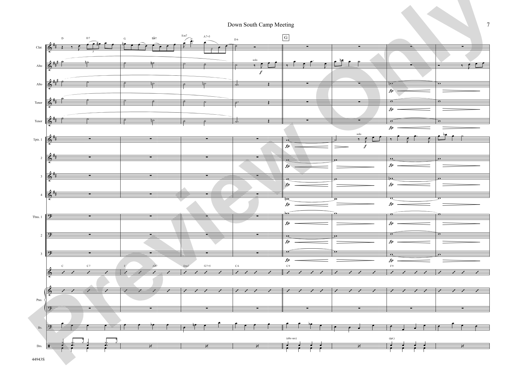 Down South Camp Meeting: Jazz Ensemble Conductor Score & Parts