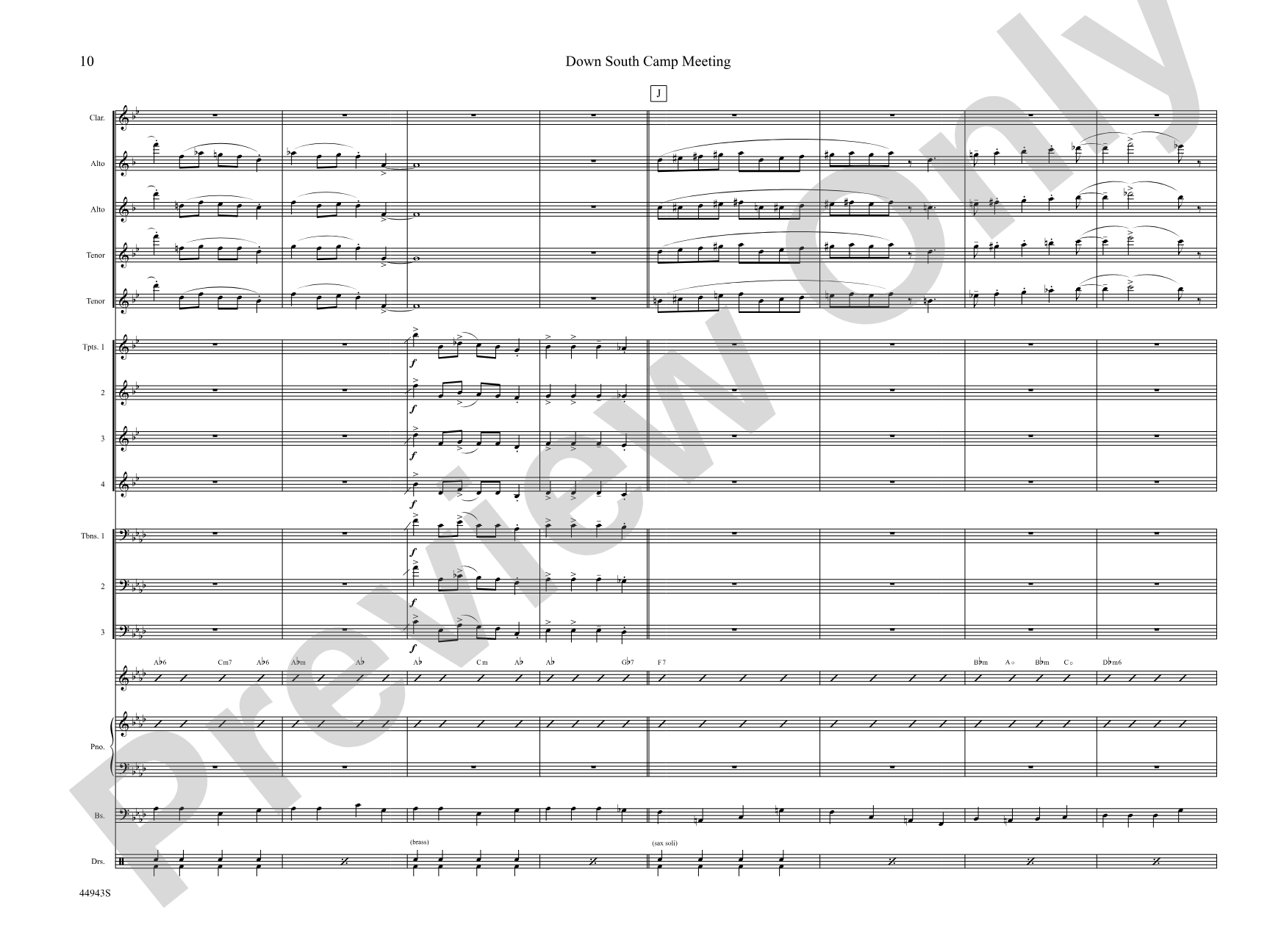Down South Camp Meeting: Jazz Ensemble Conductor Score & Parts